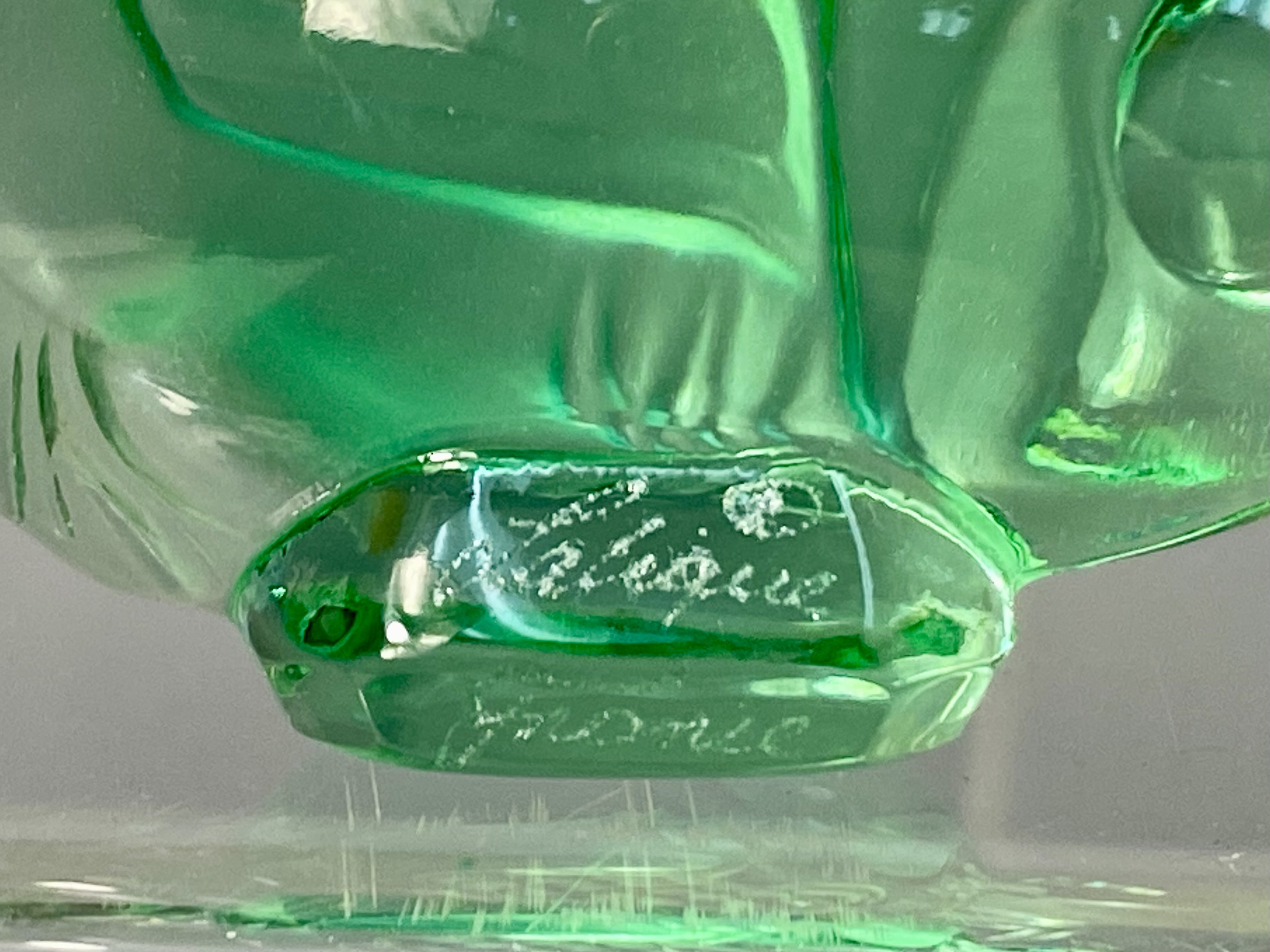 Lalique French Mint Green Glass Poisson Fish Figurine