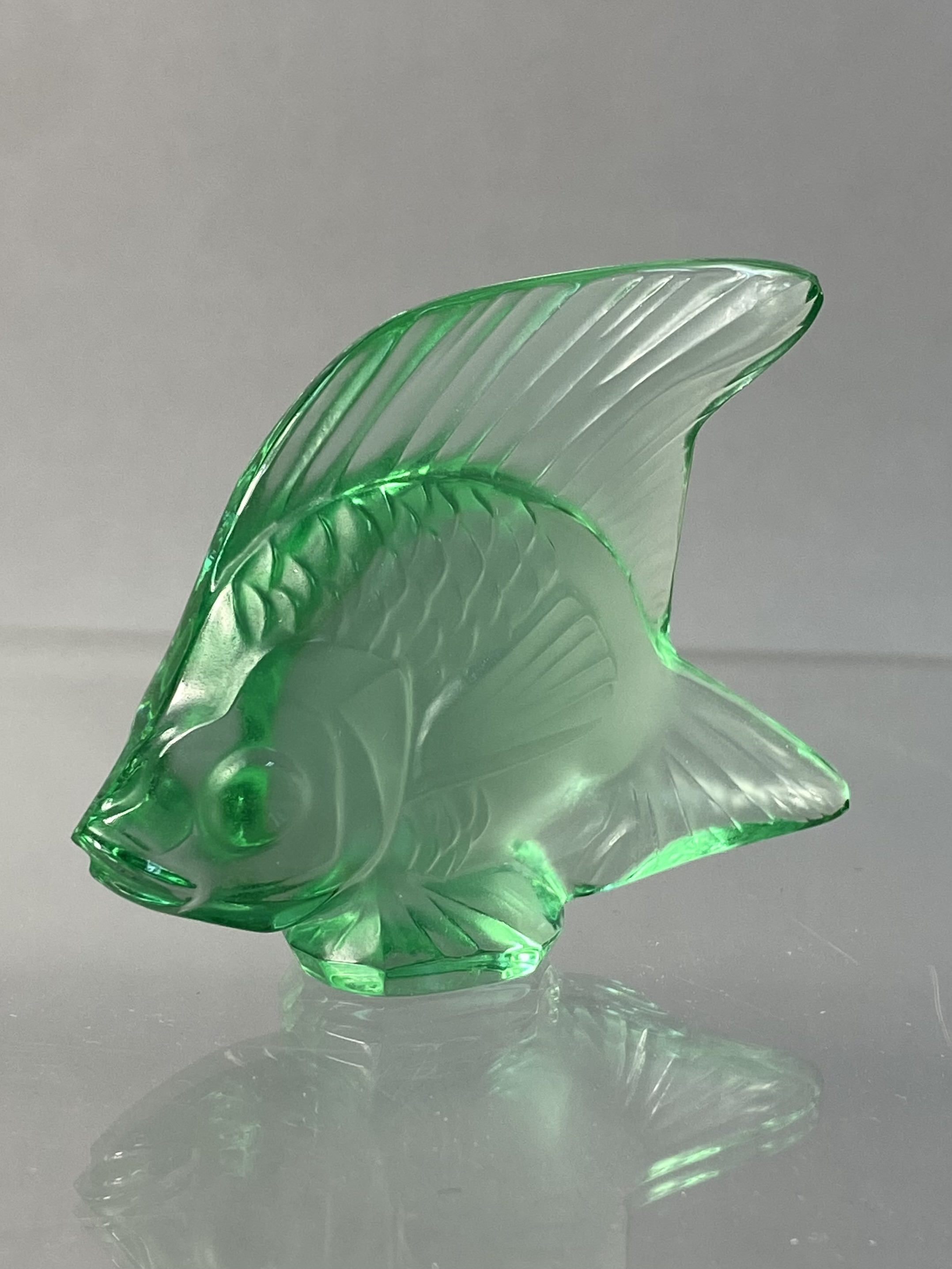 Lalique French Mint Green Glass Poisson Fish Figurine
