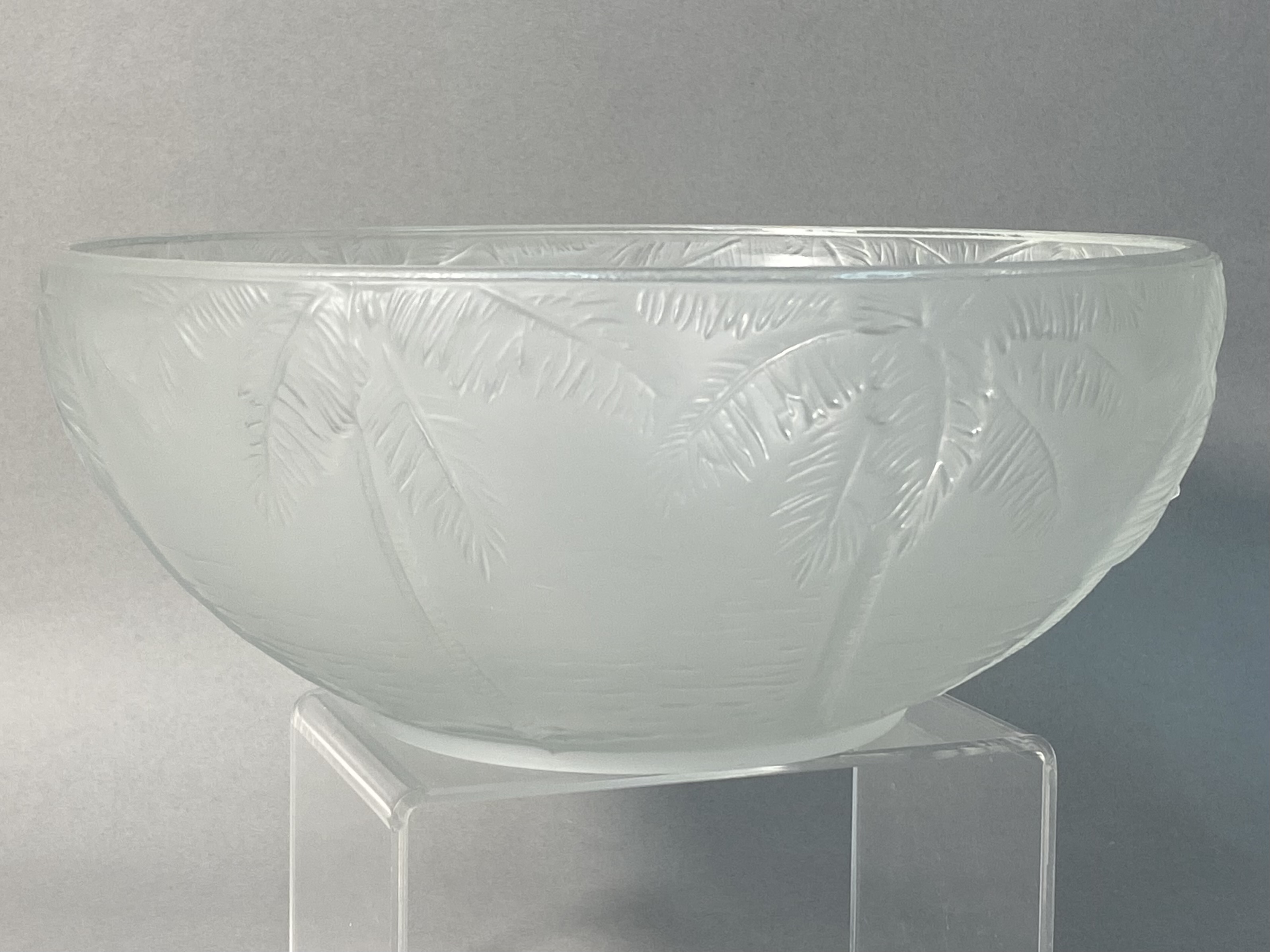 Lalique France Martinique Frosted Glass Bowl
