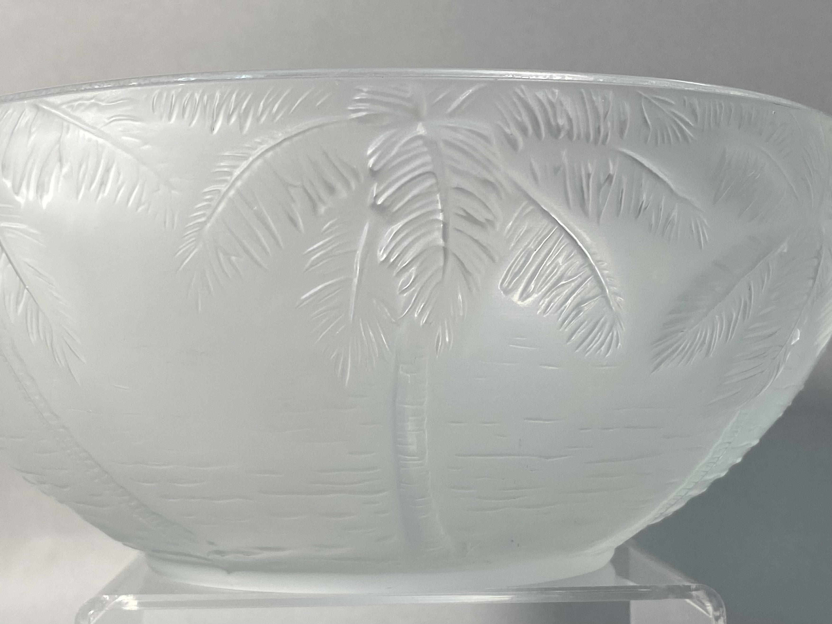 Lalique France Martinique Frosted Glass Bowl
