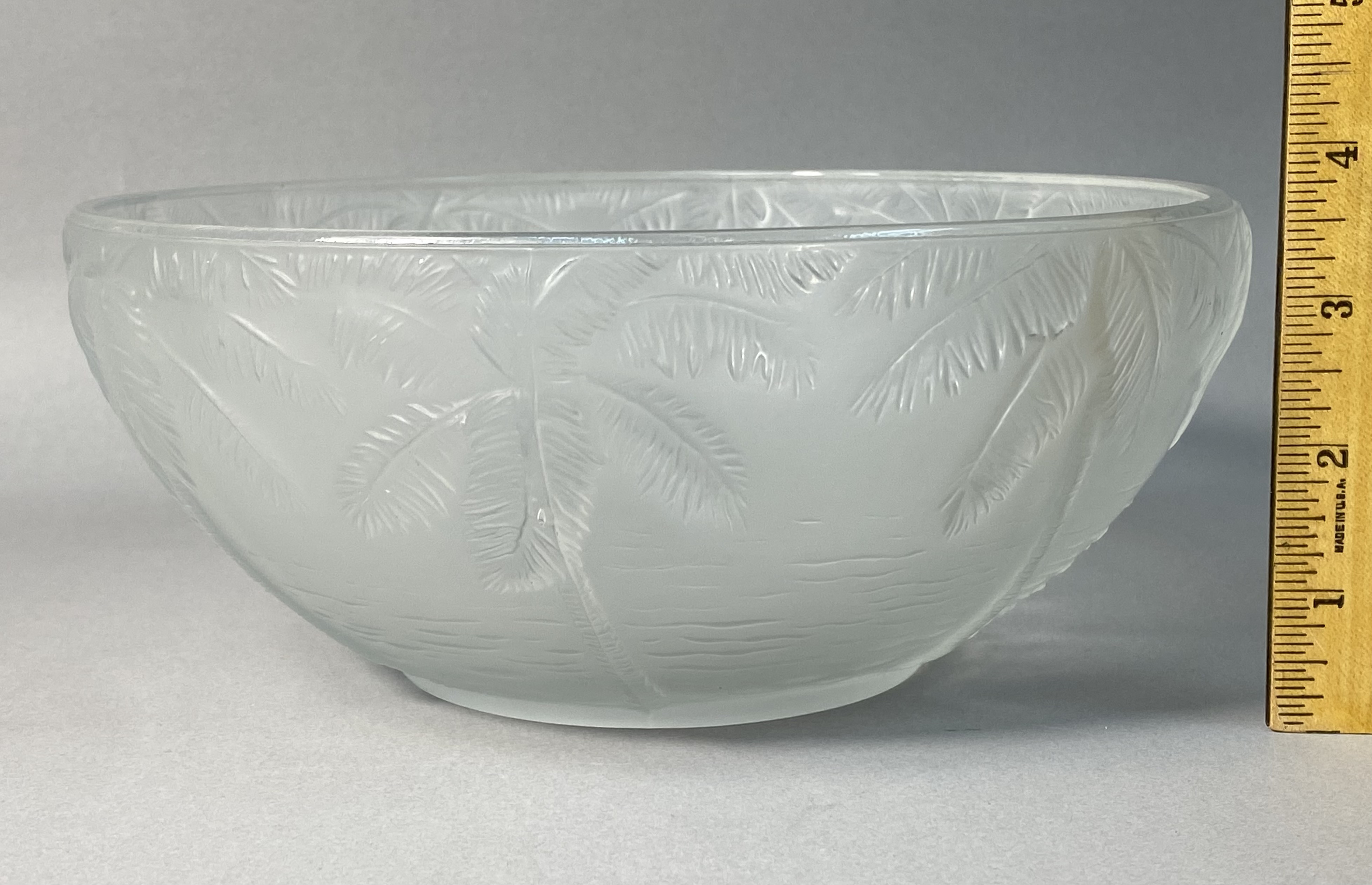 Lalique France Martinique Frosted Glass Bowl