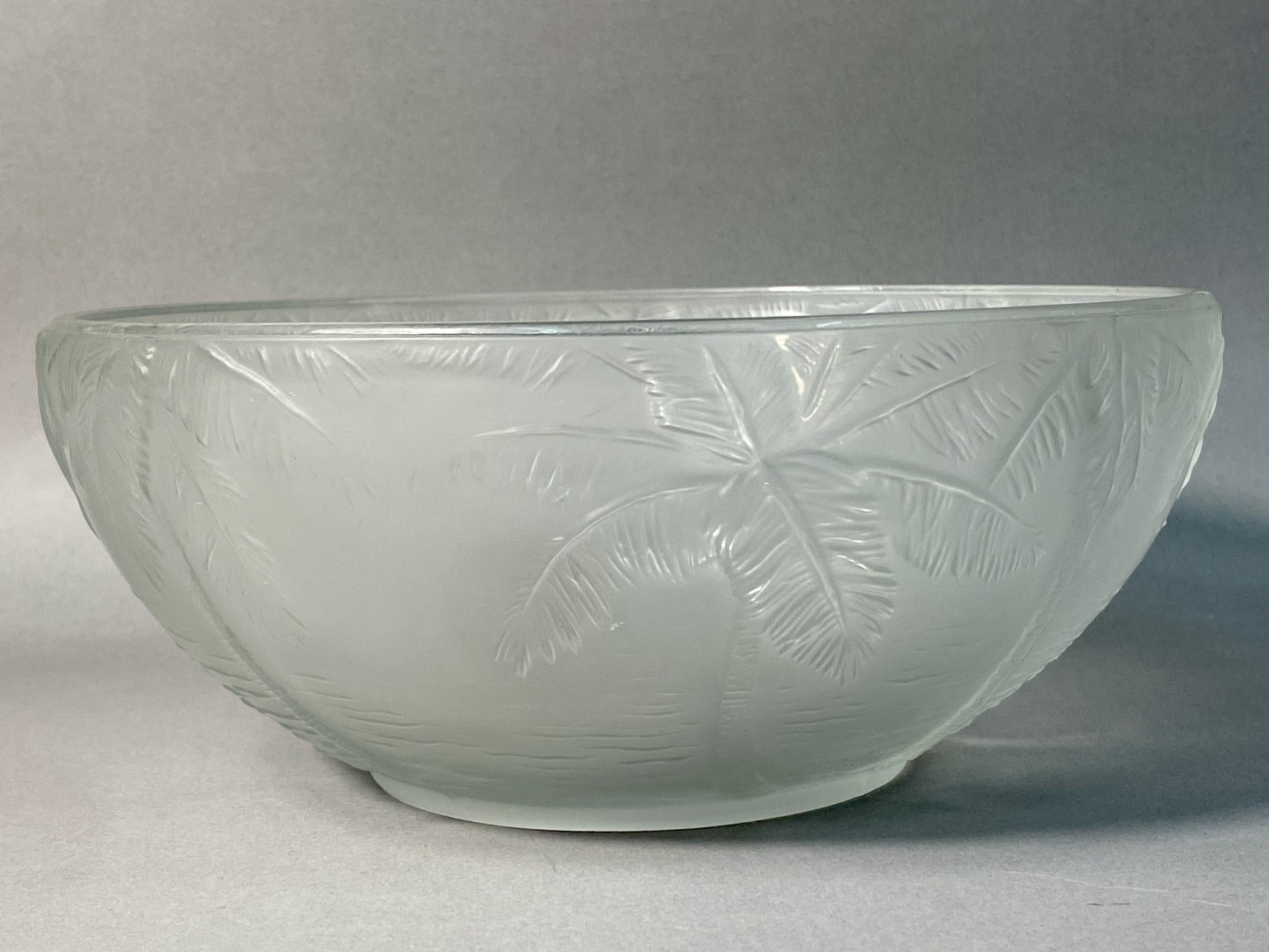Lalique France Martinique Frosted Glass Bowl