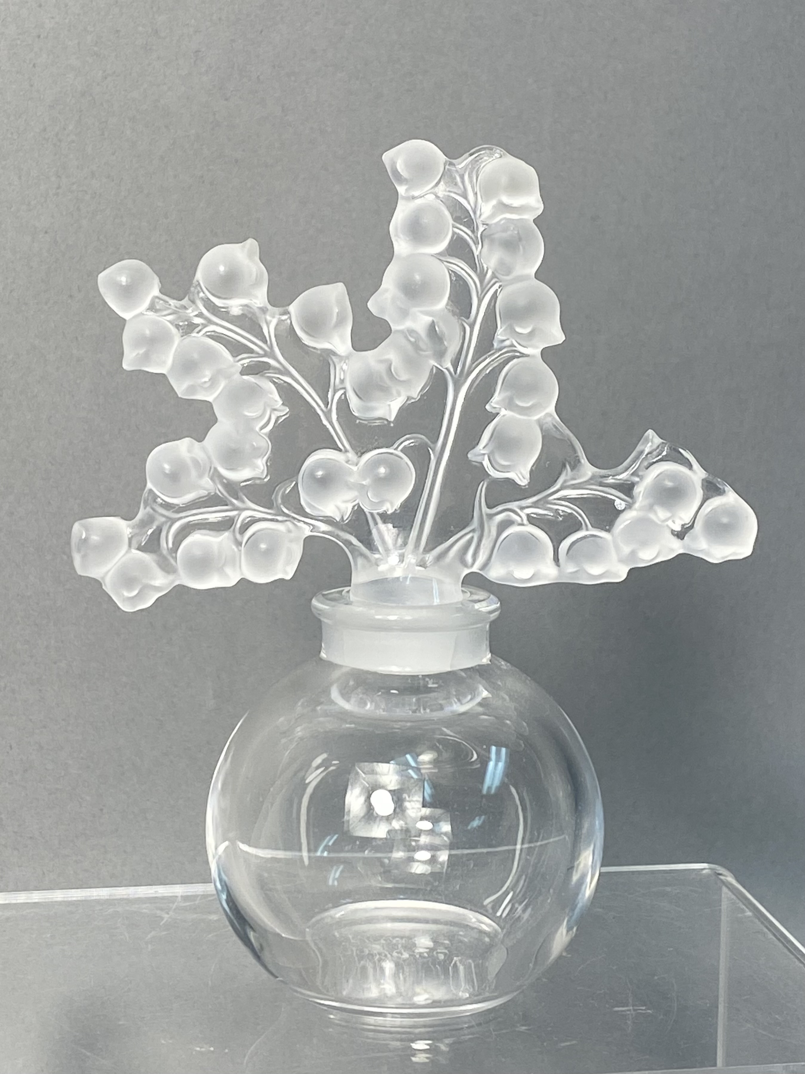 Lalique Clairefontaine Crystal Lily of the Valley Perfume Bottle