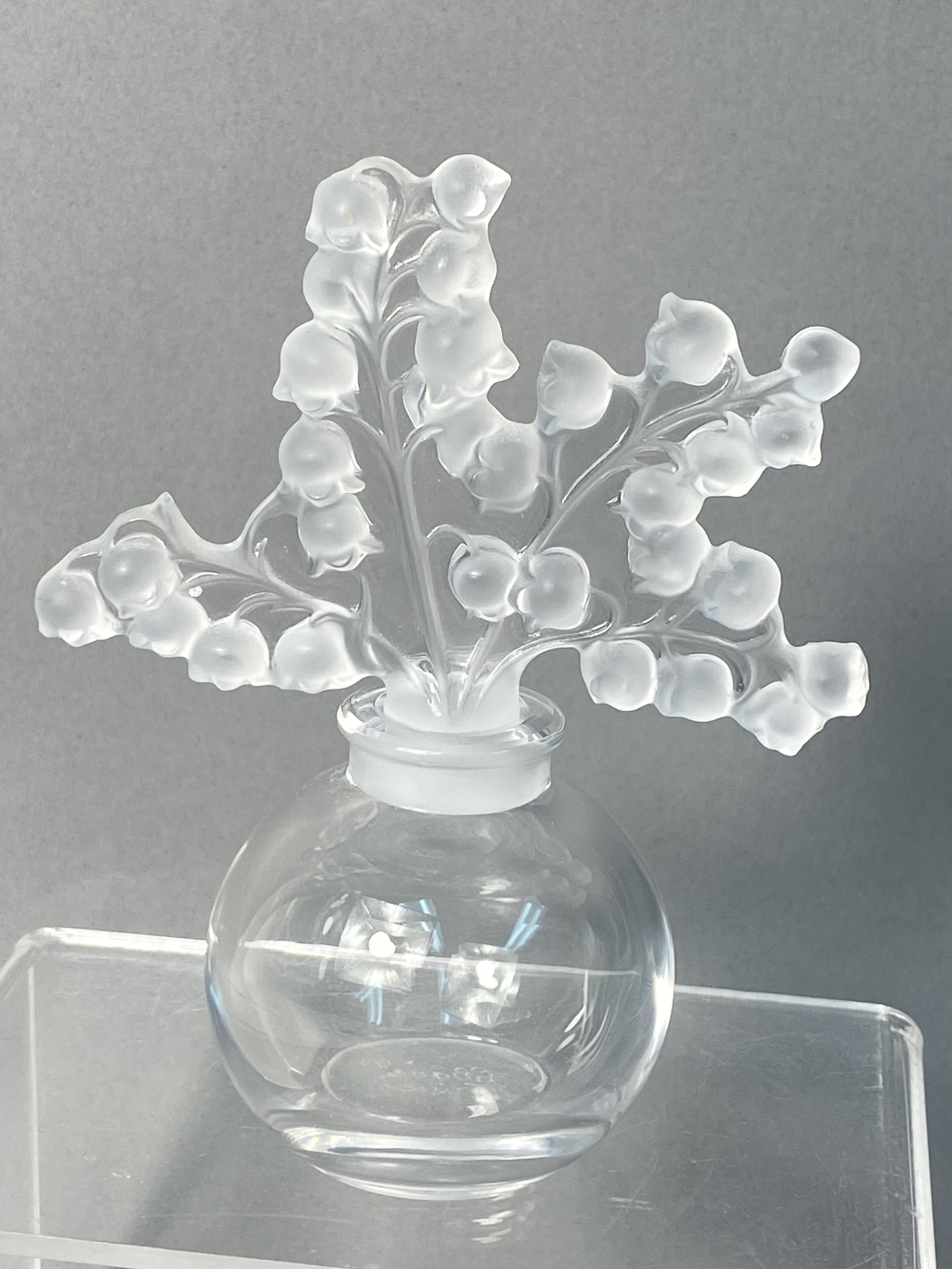 Lalique Clairefontaine Crystal Lily of the Valley Perfume Bottle