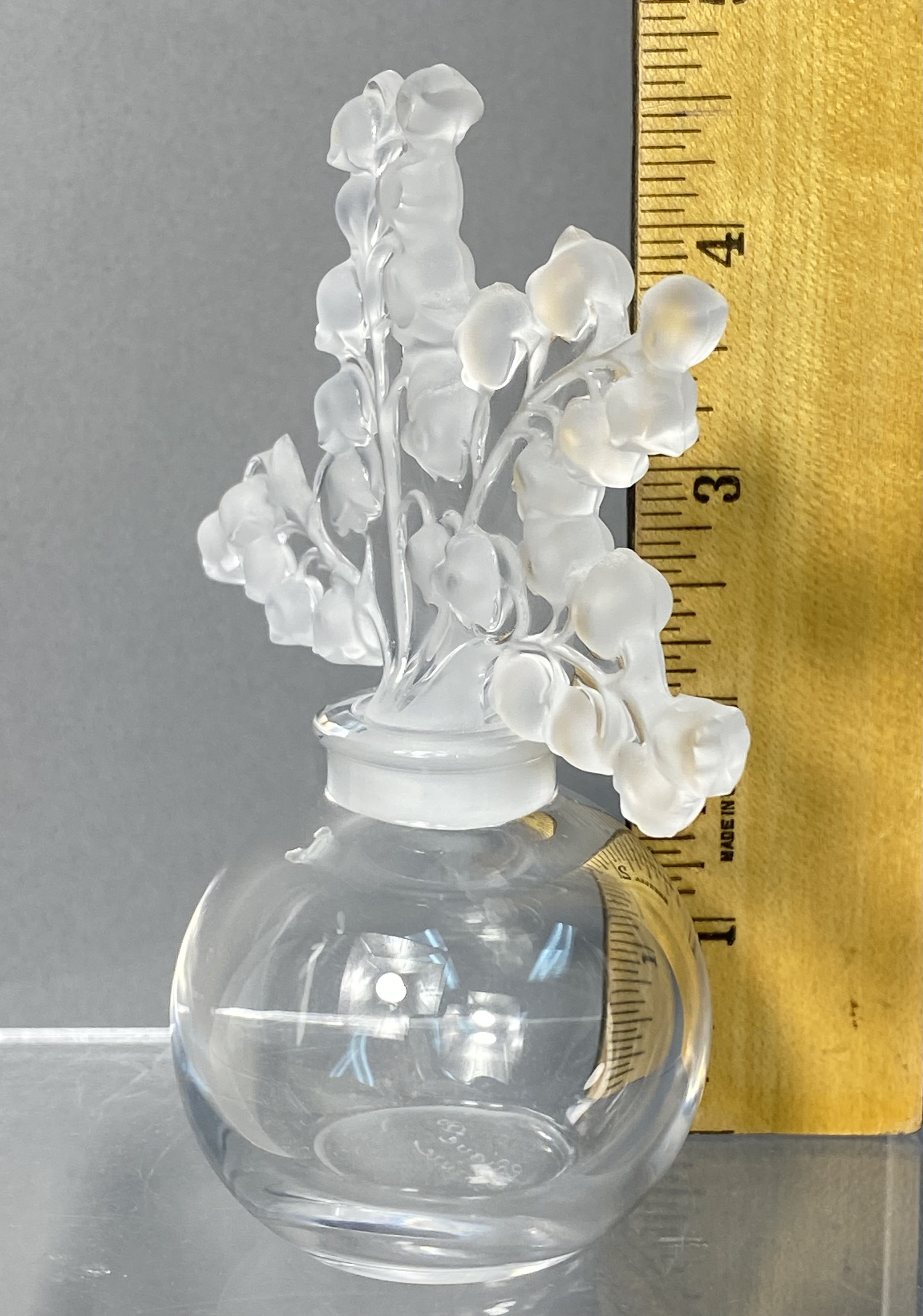 Lalique Clairefontaine Crystal Lily of the Valley Perfume Bottle