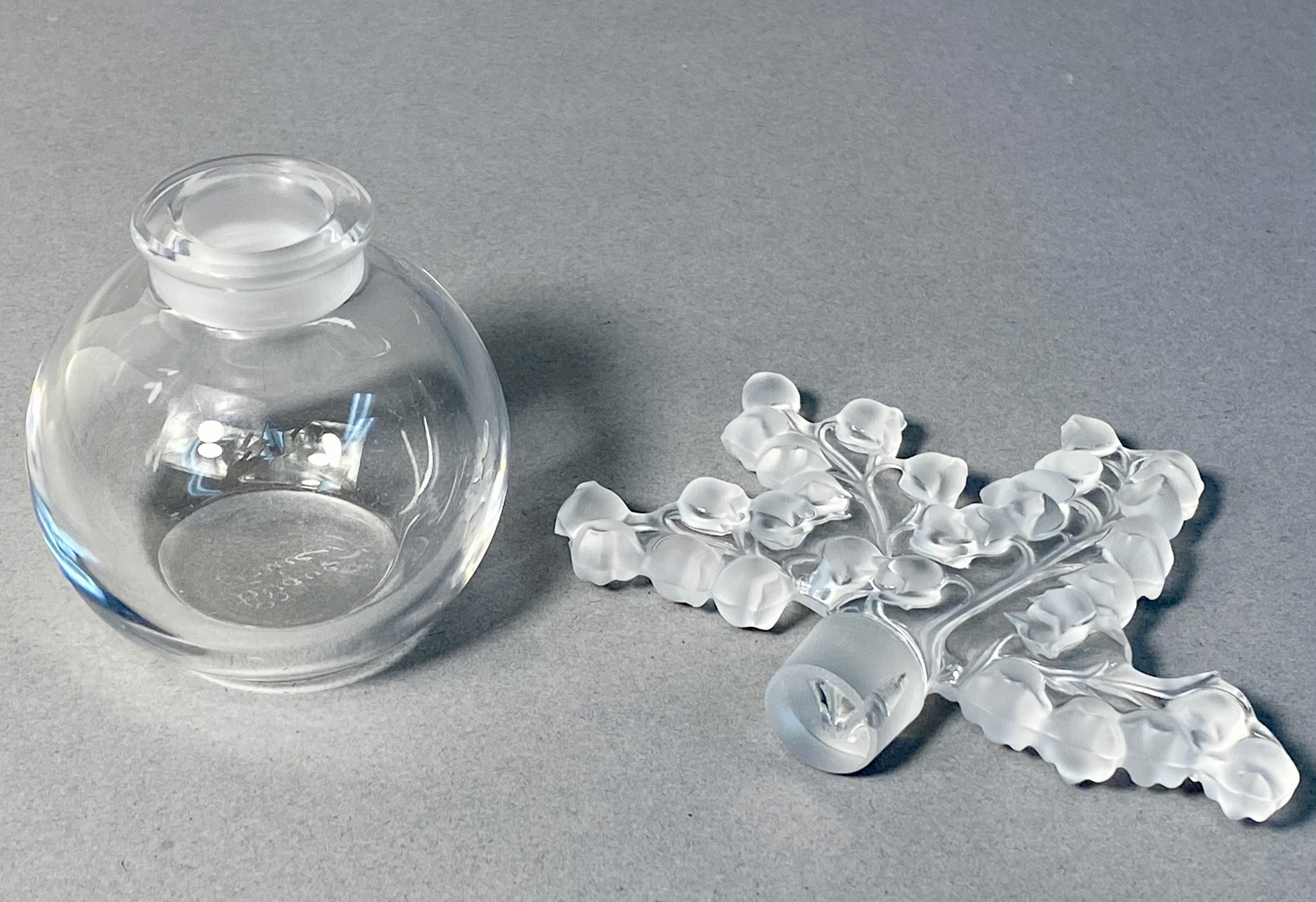 Lalique Clairefontaine Crystal Lily of the Valley Perfume Bottle