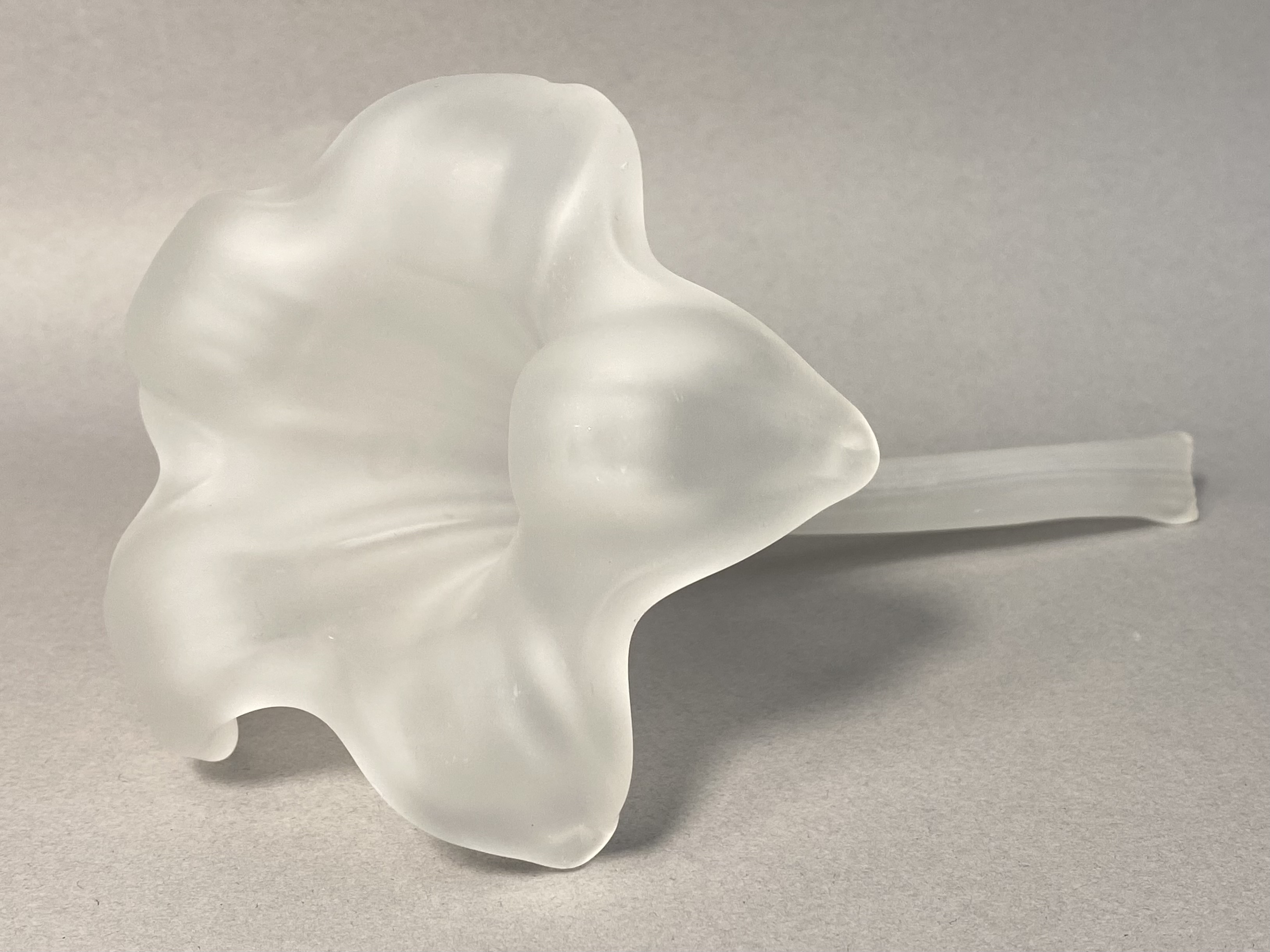 Frosted Glass Lily Flower Bud Vase