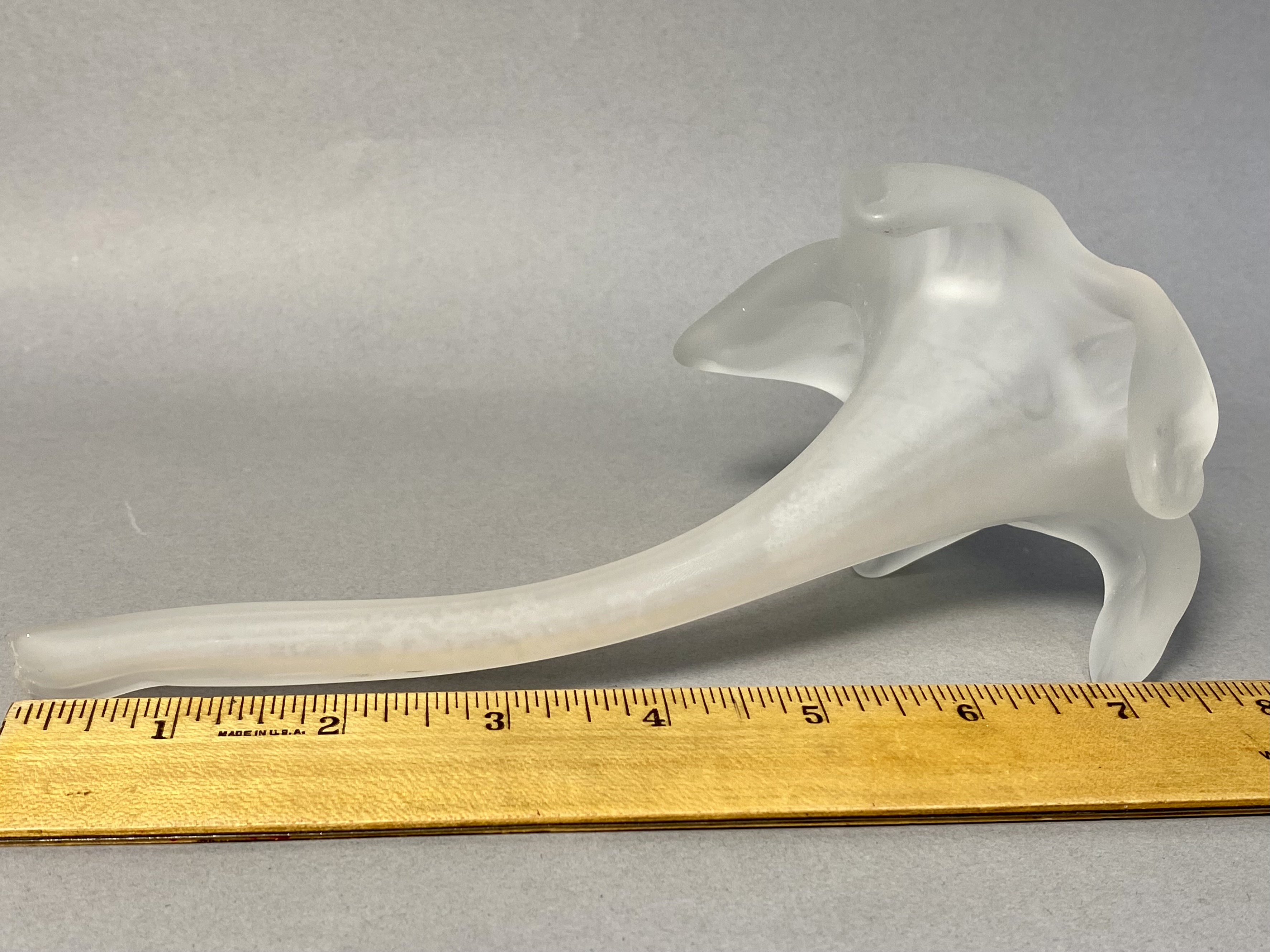 Frosted Glass Lily Flower Bud Vase
