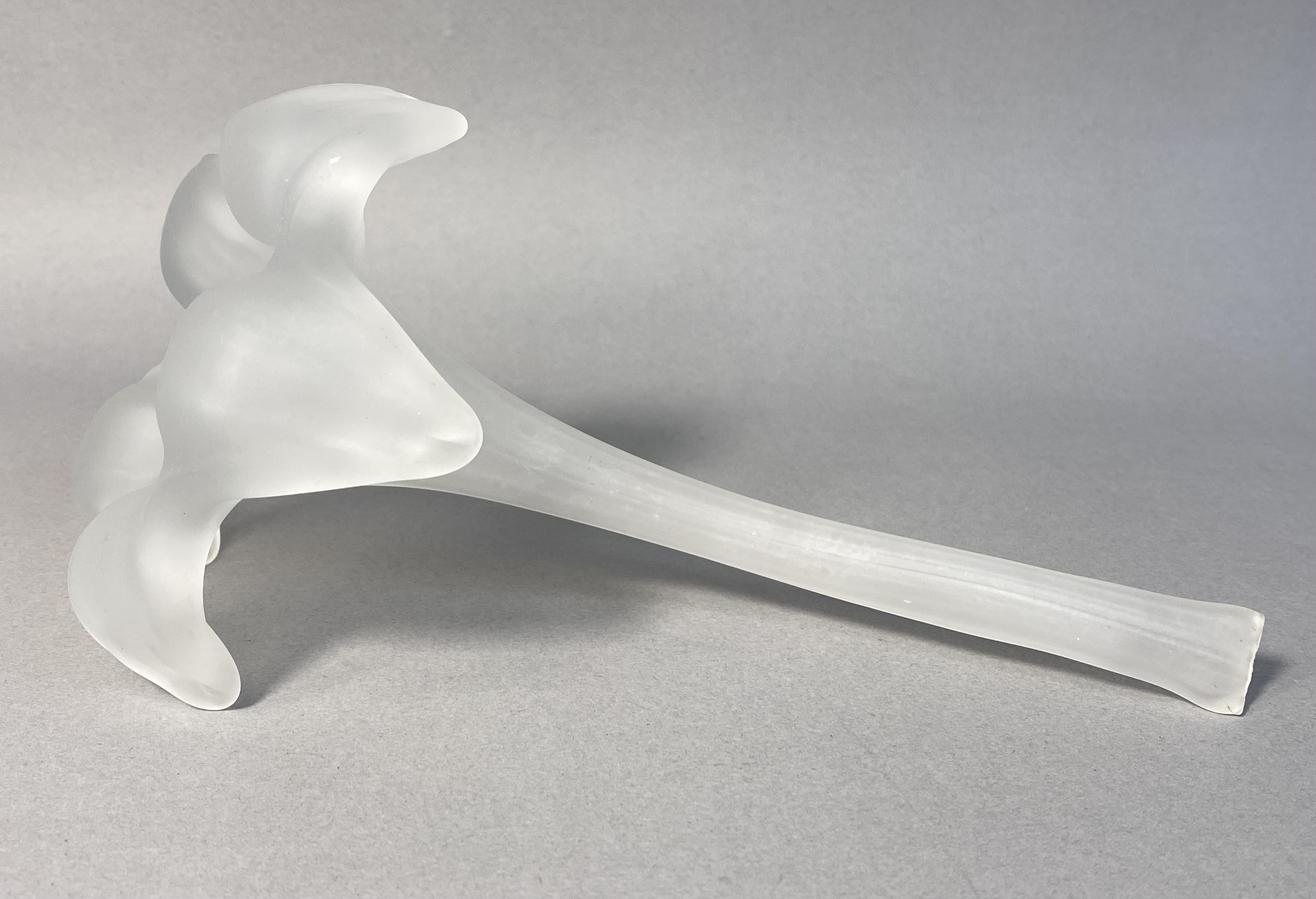 Frosted Glass Lily Flower Bud Vase