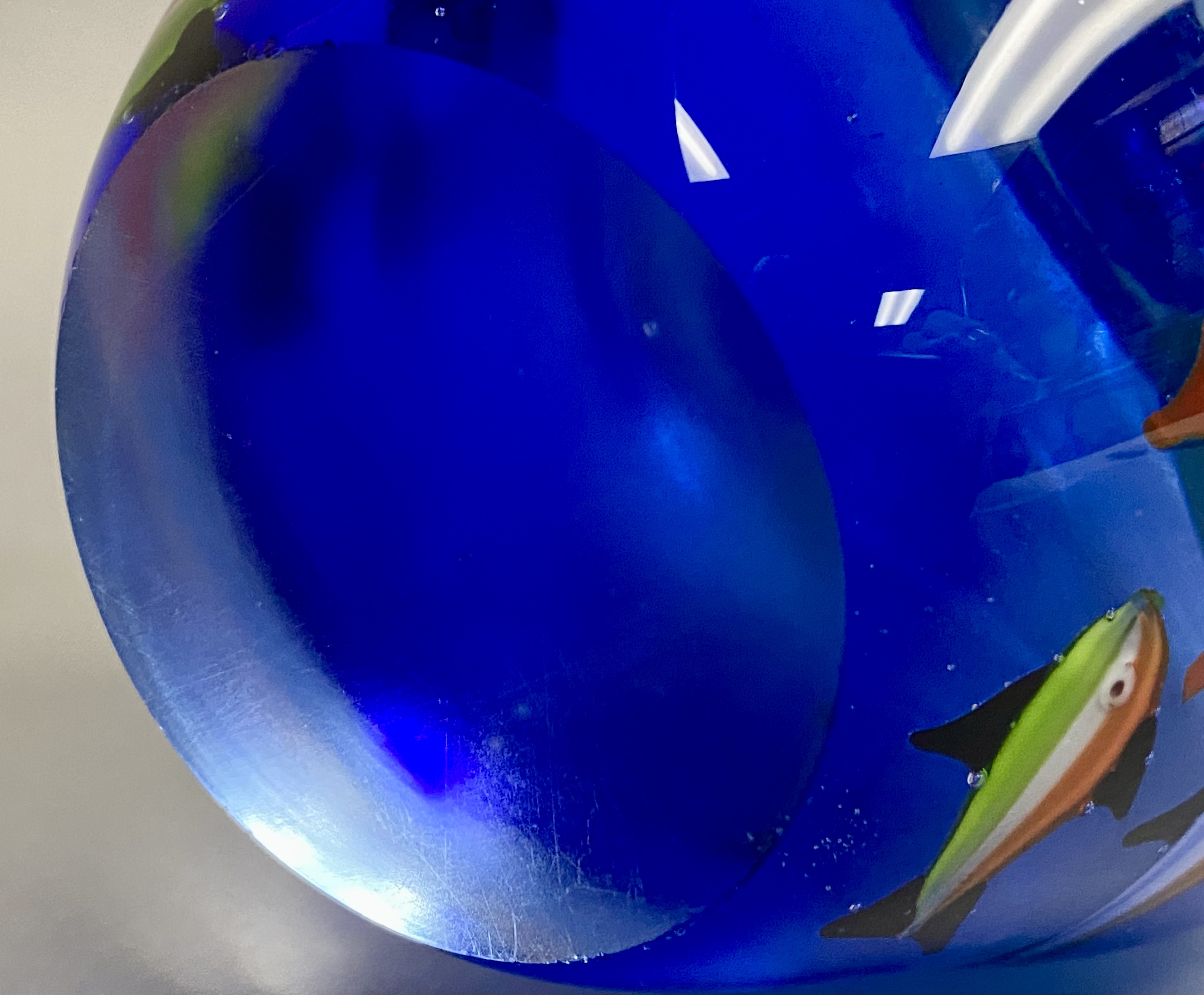 Cobalt Blue Sommerso Art Glass Aquarium Sculpture