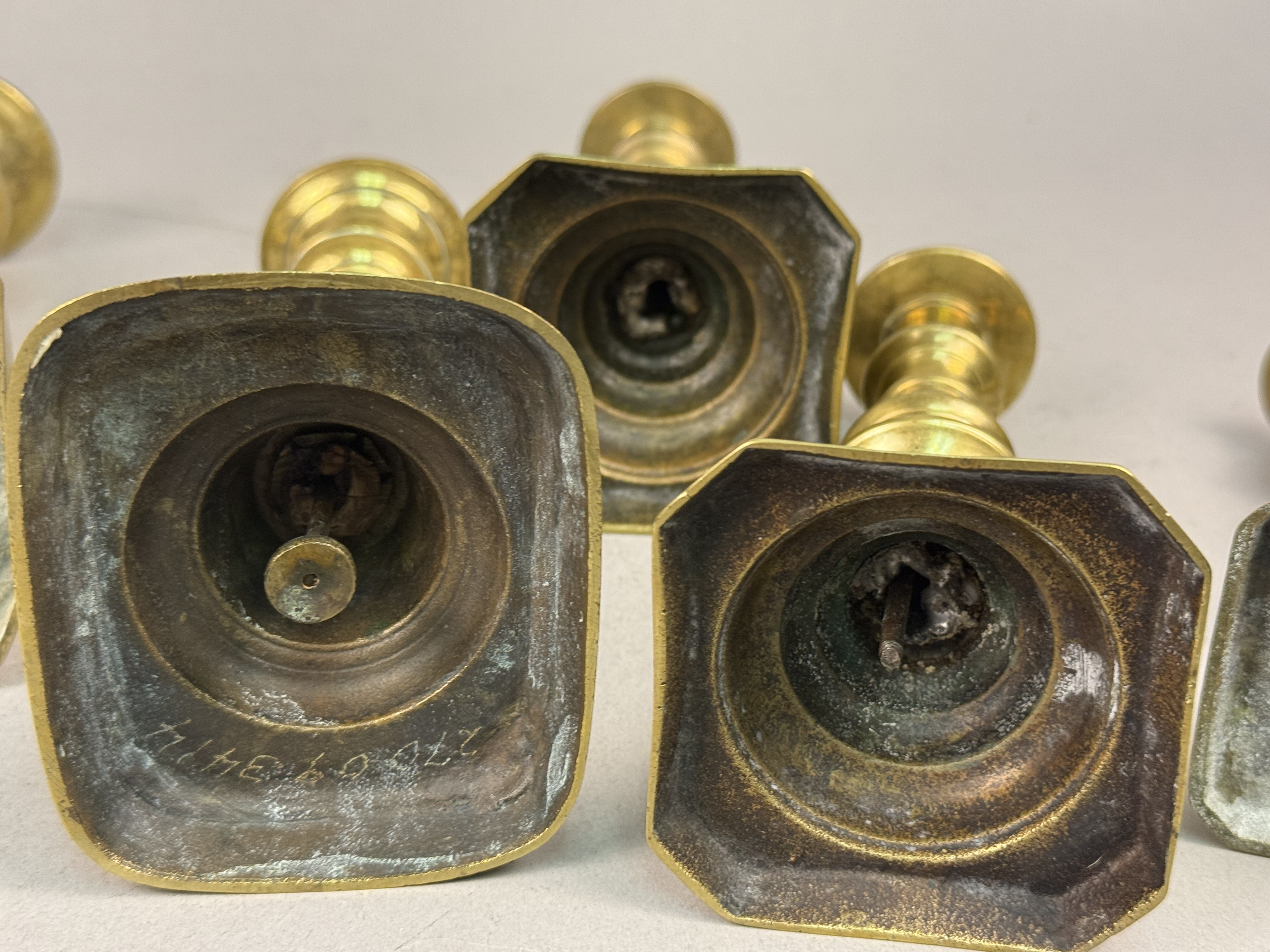 Six Brass Candlesticks