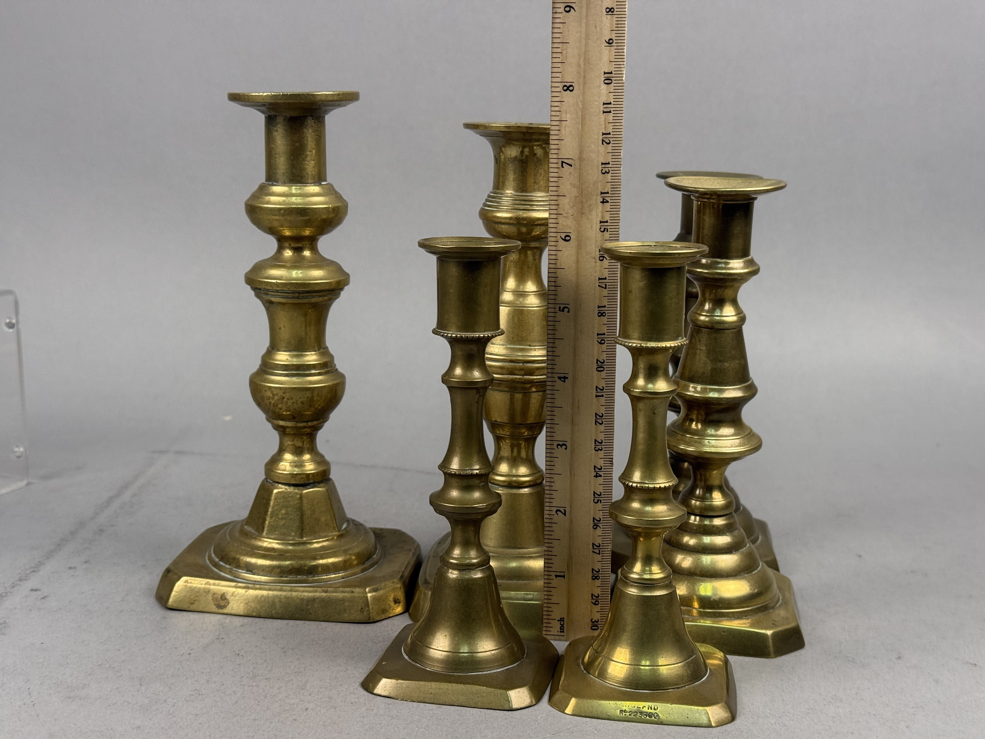 Six Brass Candlesticks