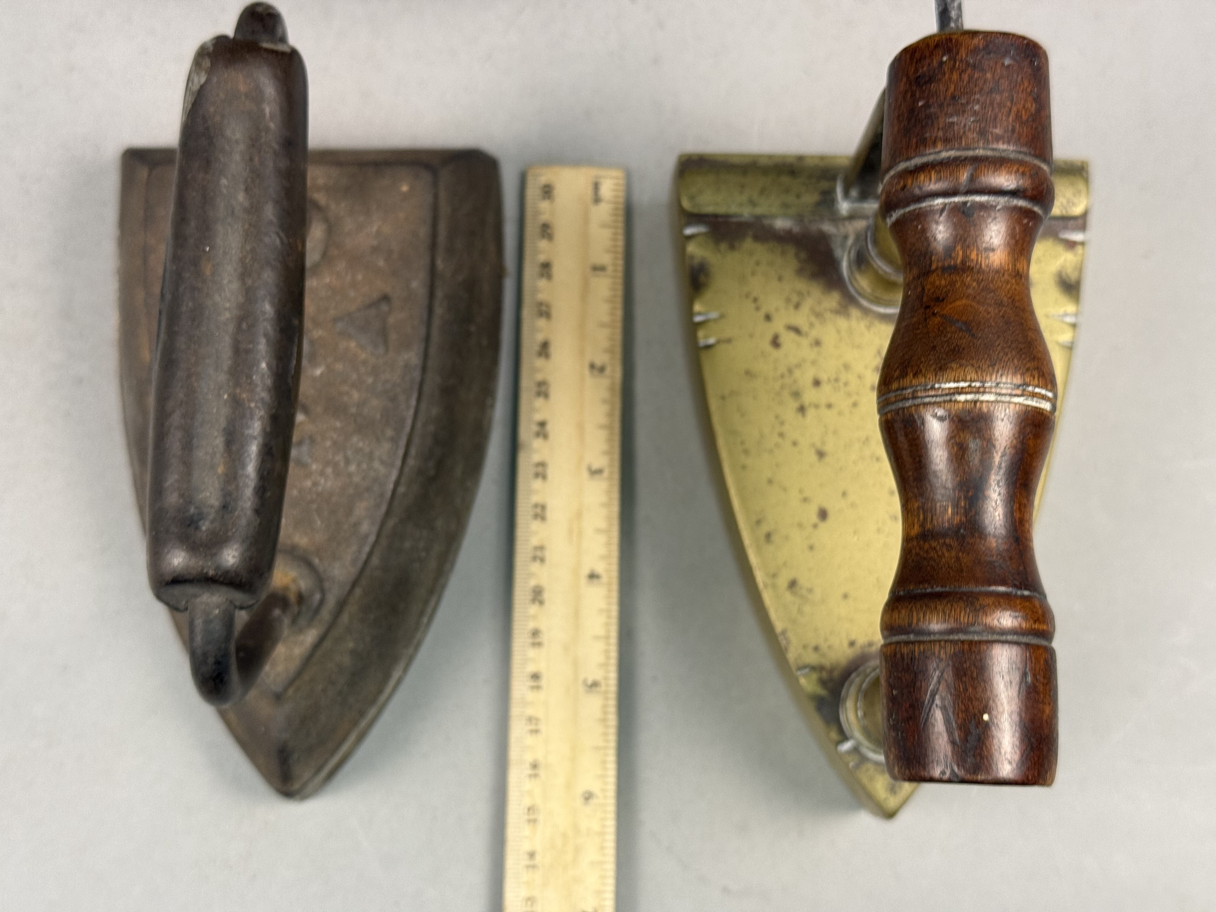 Antique Metalware Inc Copper Tea Kettle & 2 Irons