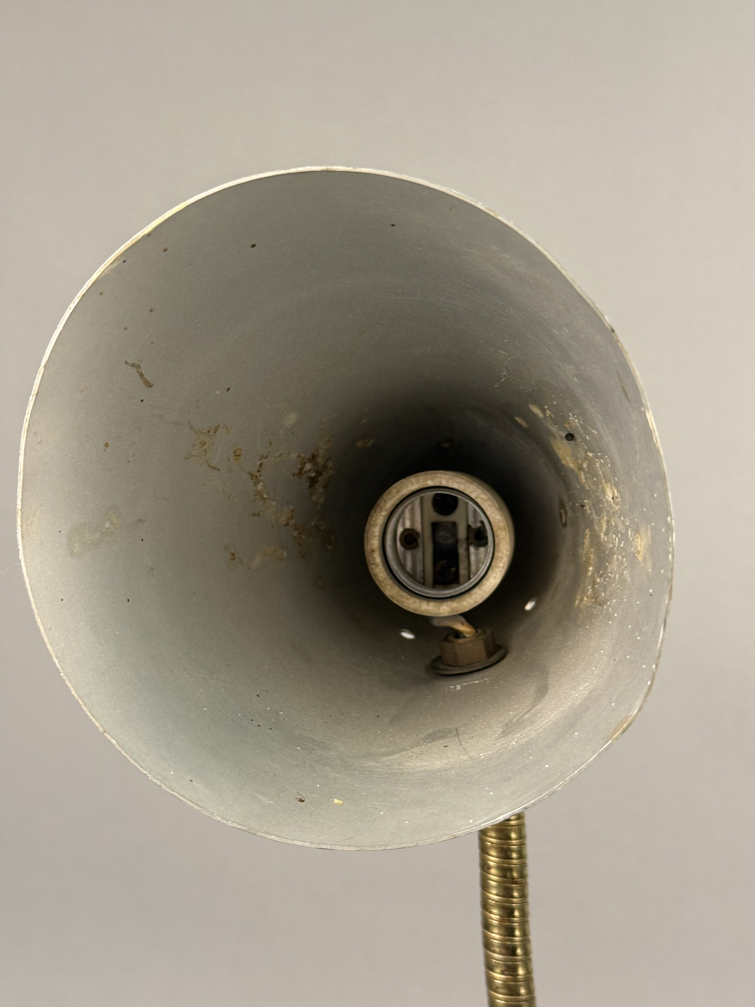 Mid-Century Brass Toned Double Gooseneck Lamp