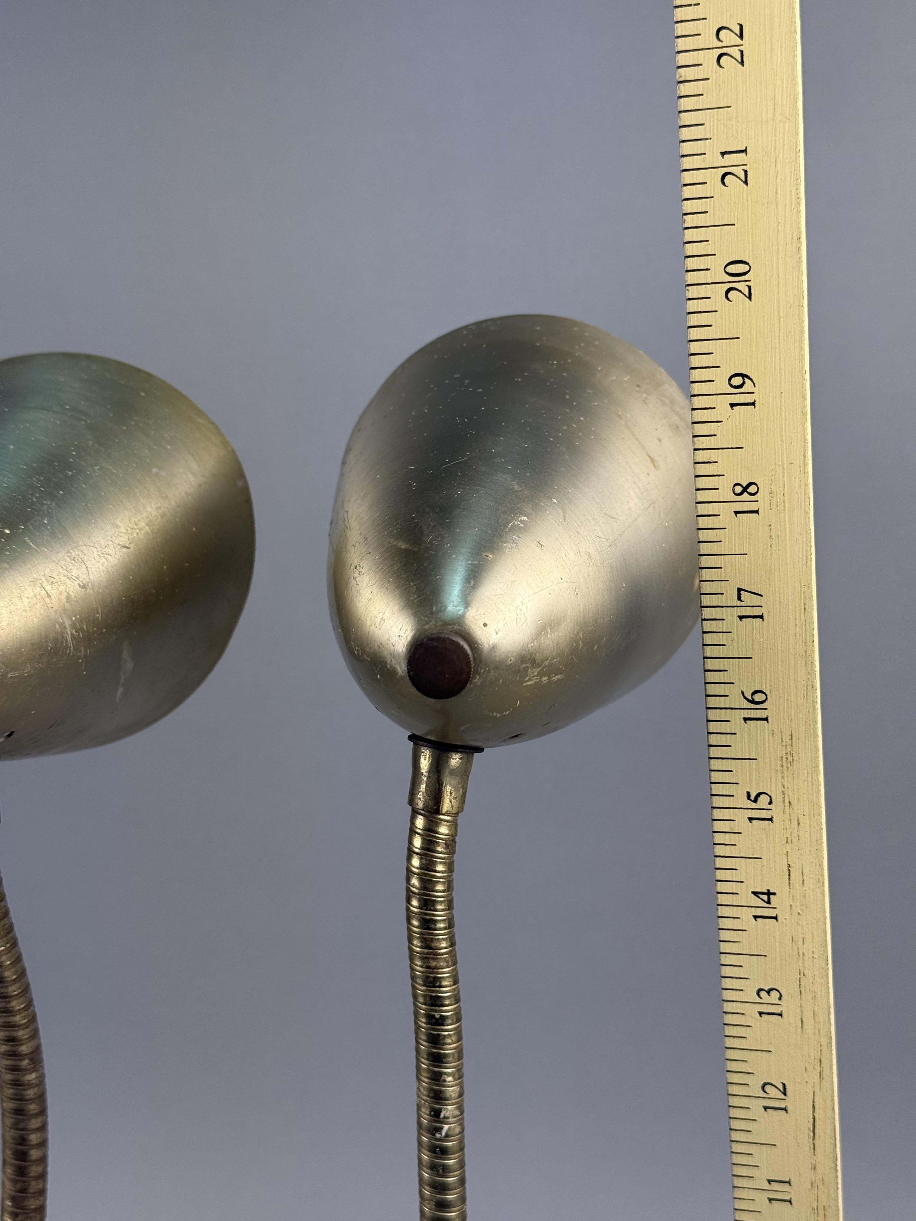 Mid-Century Brass Toned Double Gooseneck Lamp