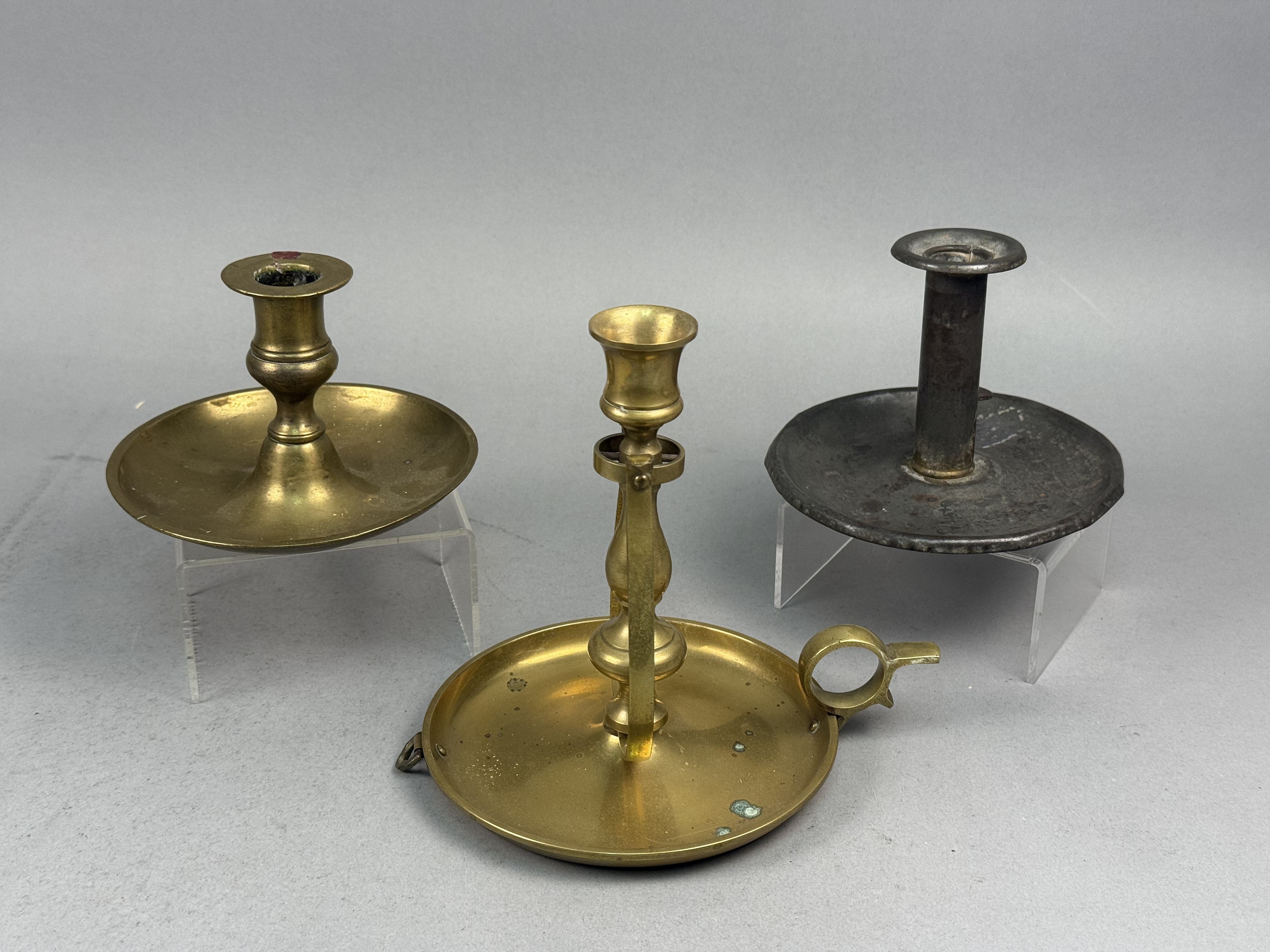 19th Century Style Brass & Pewter Chambersticks