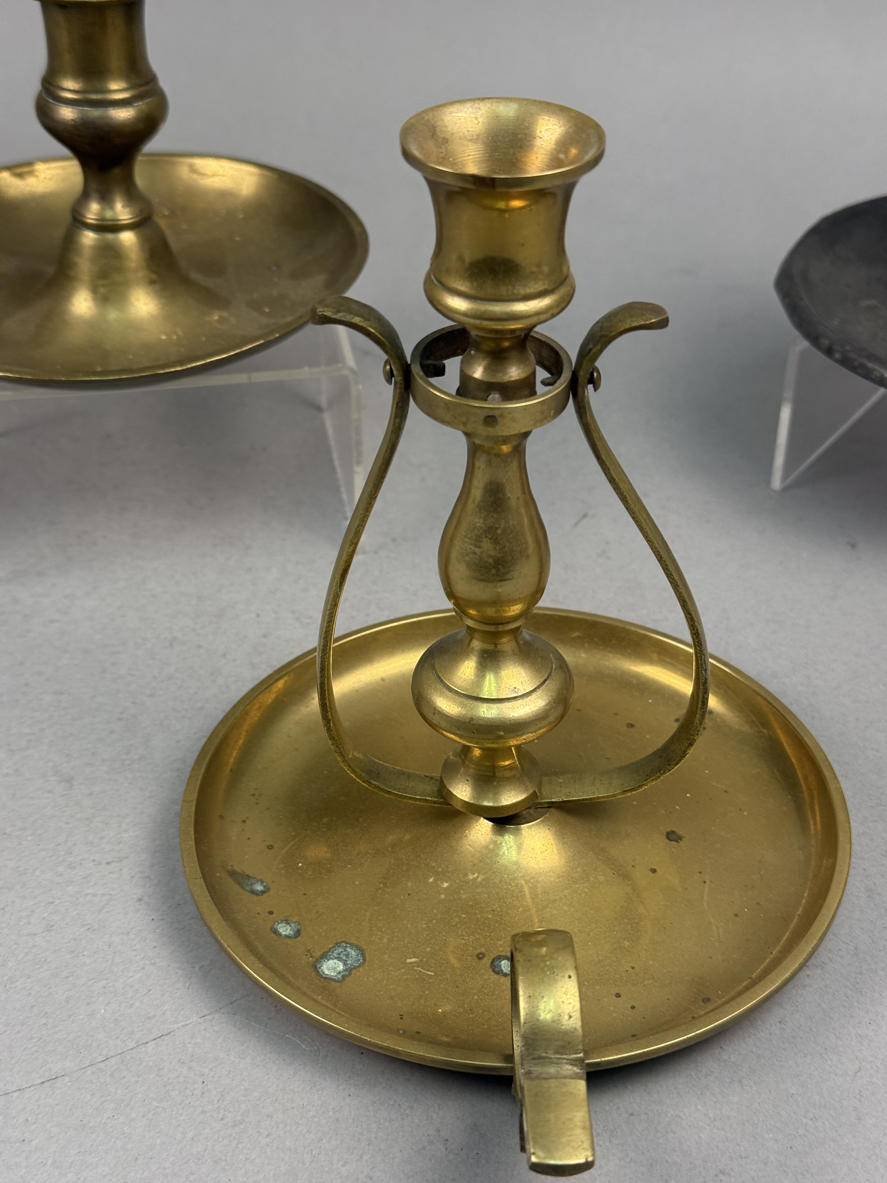 19th Century Style Brass & Pewter Chambersticks