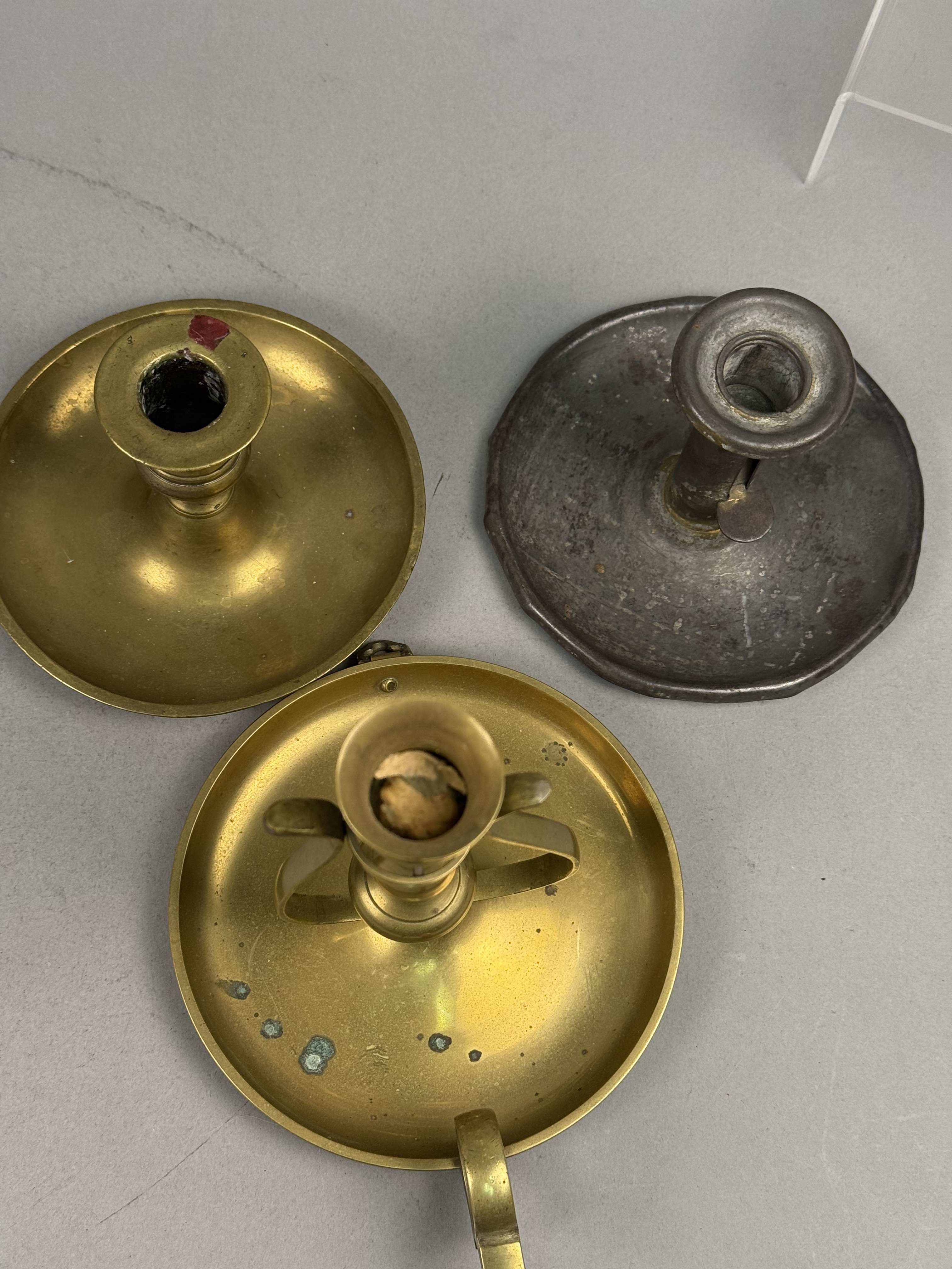 19th Century Style Brass & Pewter Chambersticks