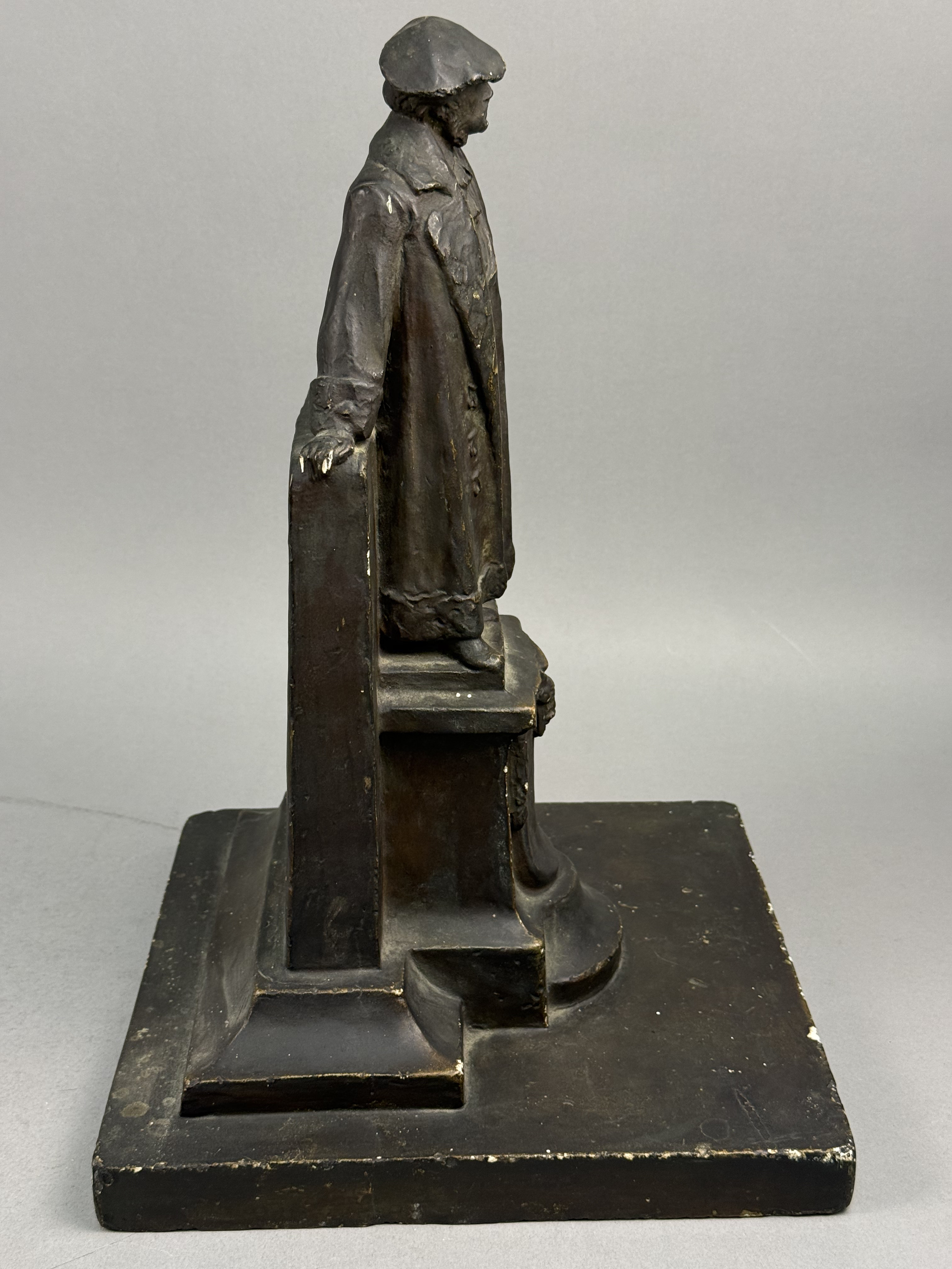 Realist Style Patinated Plaster Figure