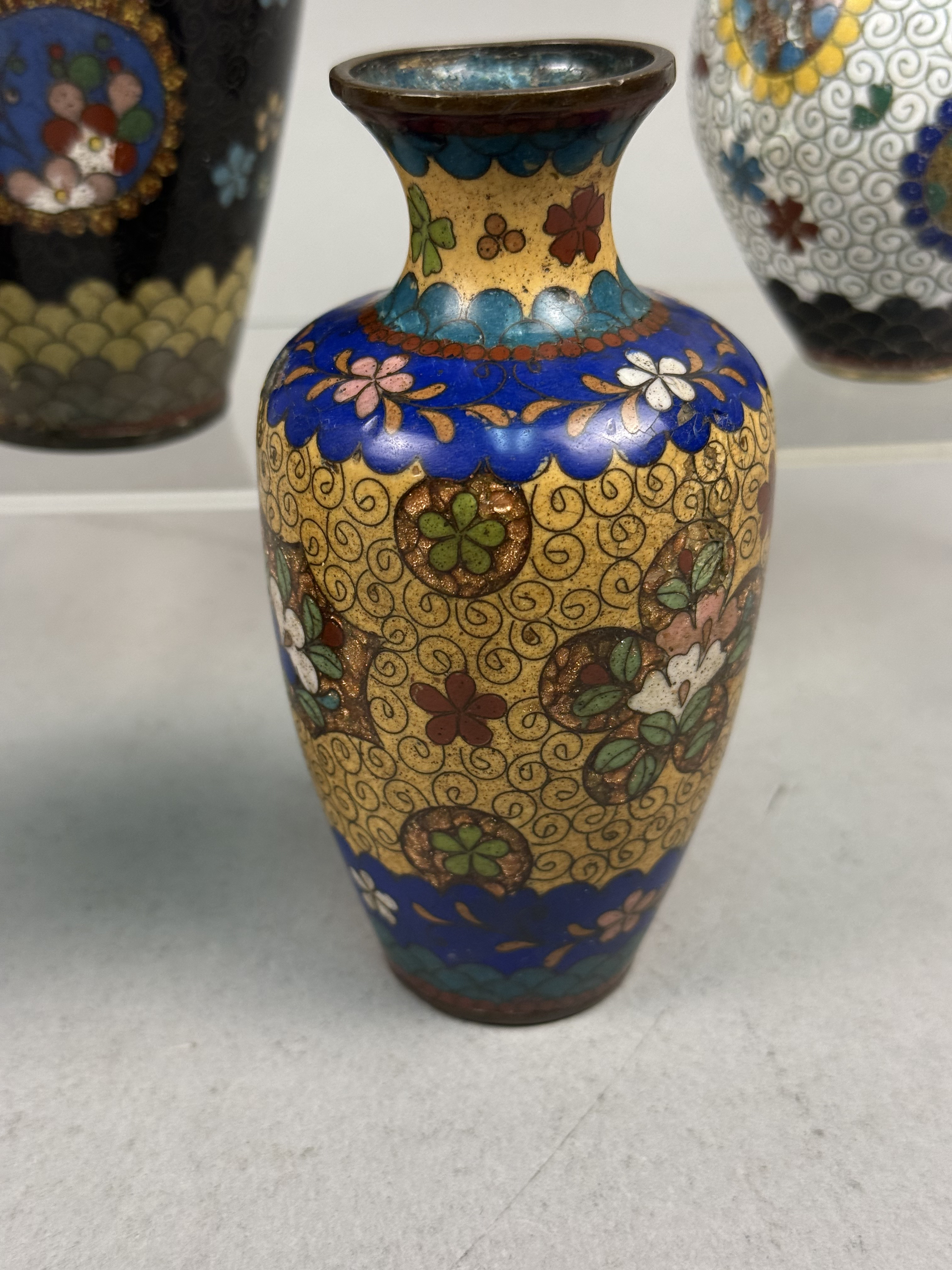 Japanese Cloisonne Enamel Cabinet Vases