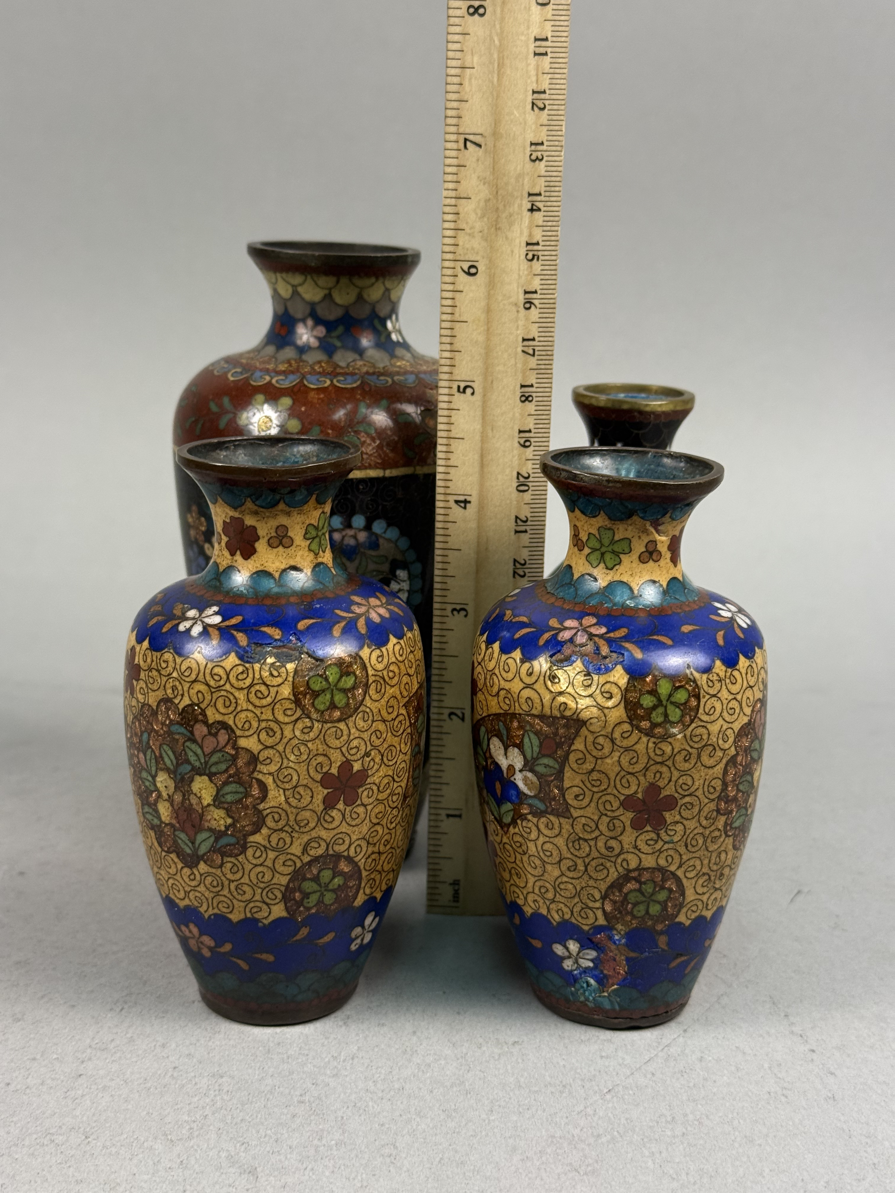 Japanese Cloisonne Enamel Cabinet Vases