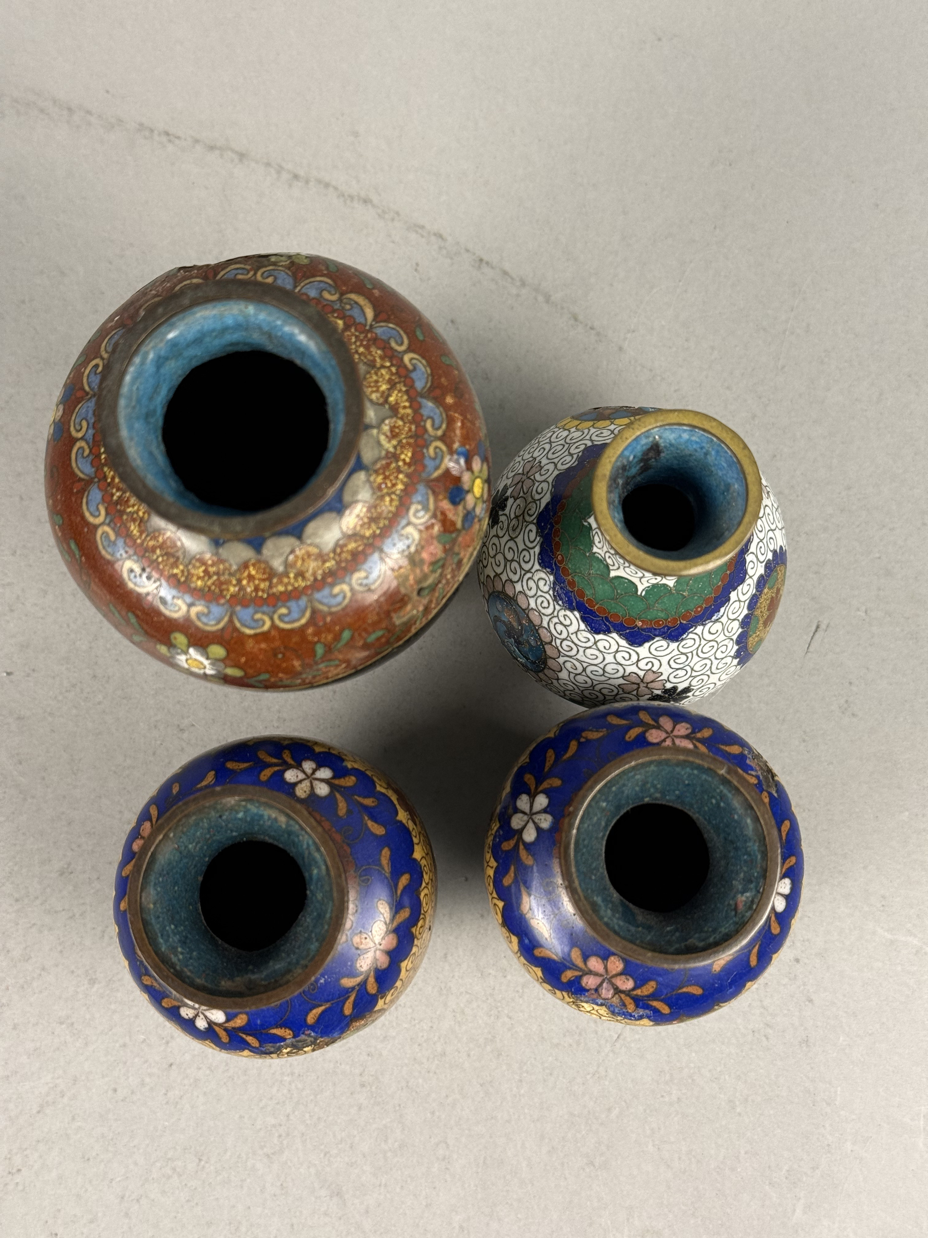 Japanese Cloisonne Enamel Cabinet Vases