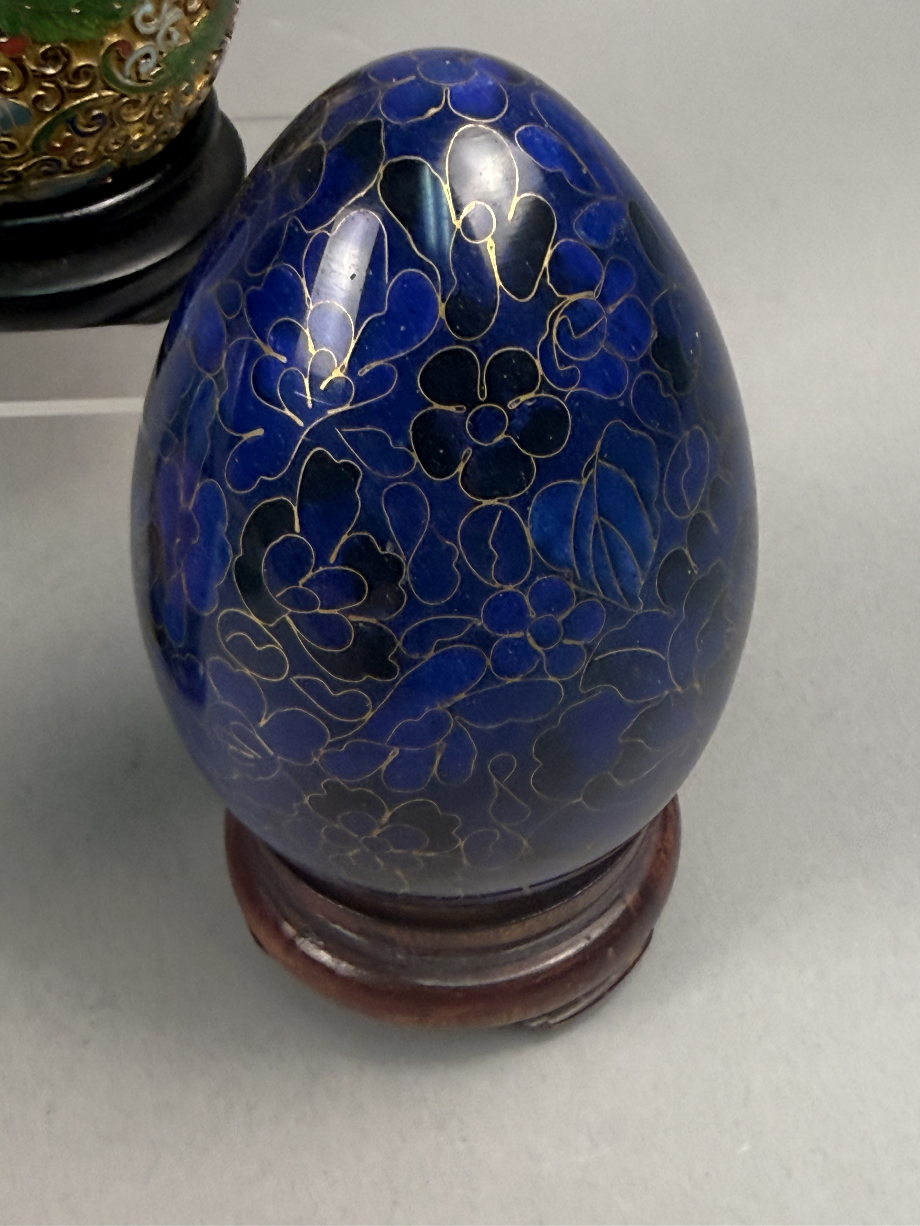 3 Chinese Cloisonne Enamel Decorative Eggs