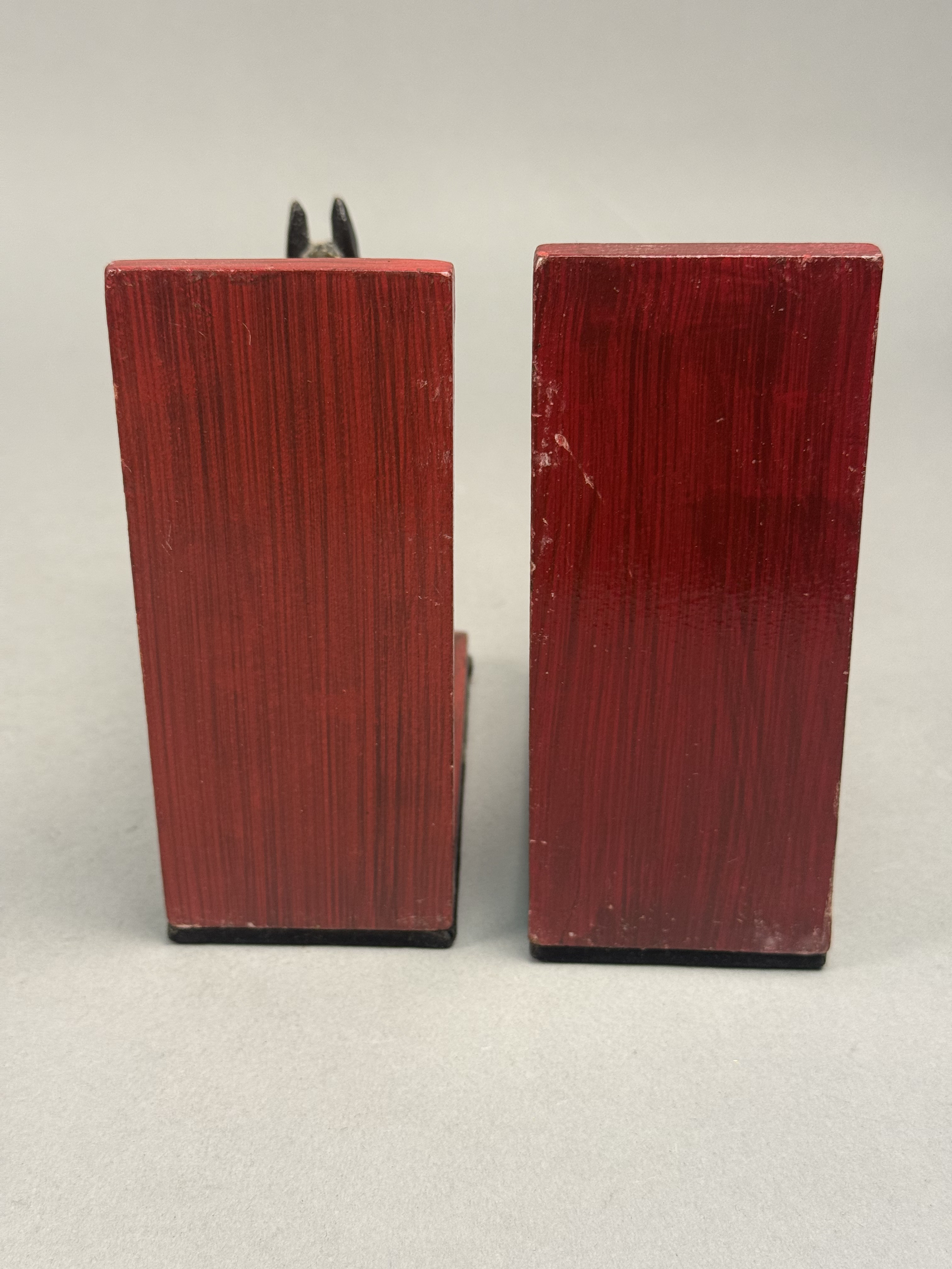 A Pair of Hand-Painted Wooden Horse Bookends