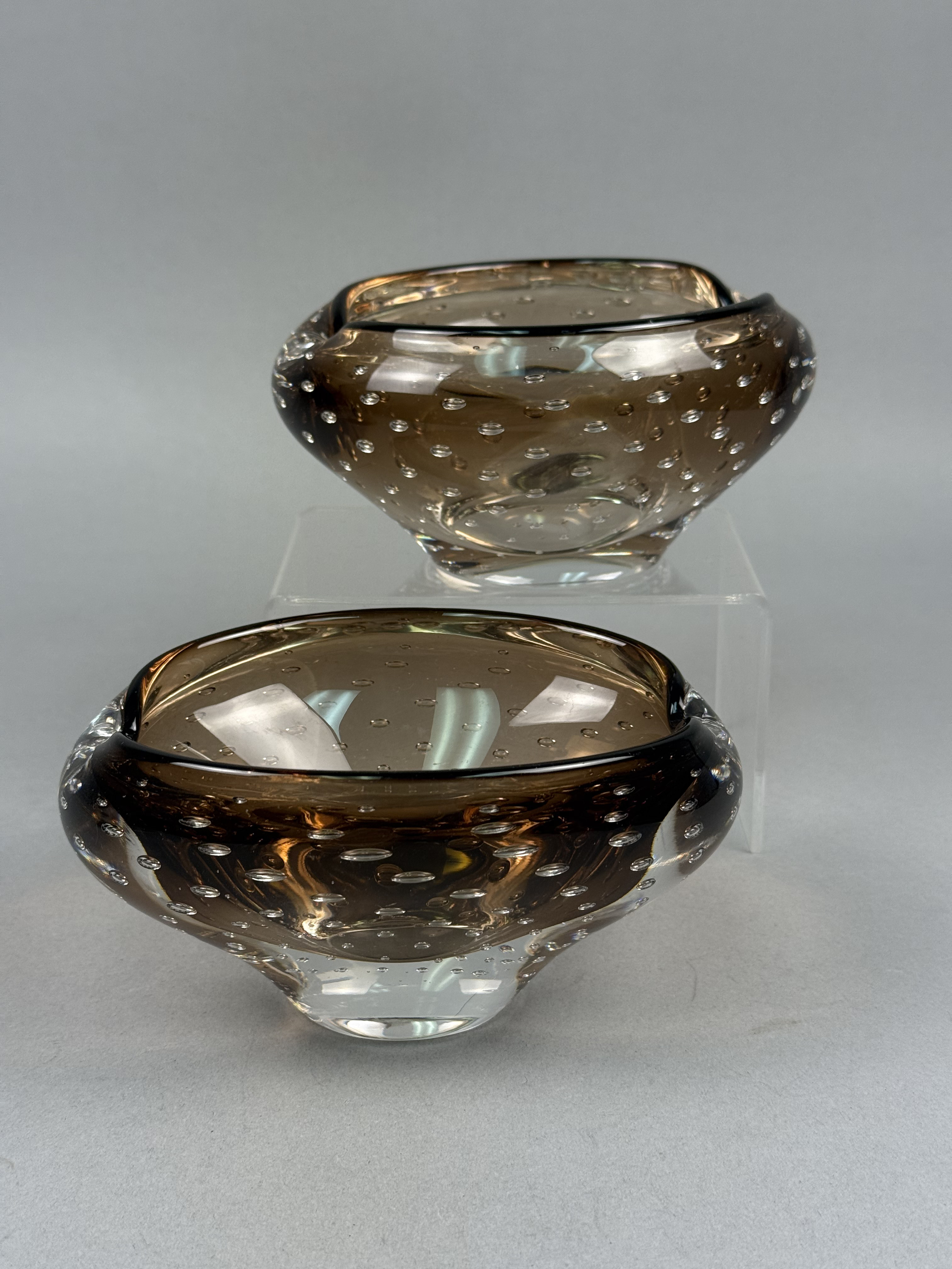 Murano Style Bullicante Art Glass Bowls