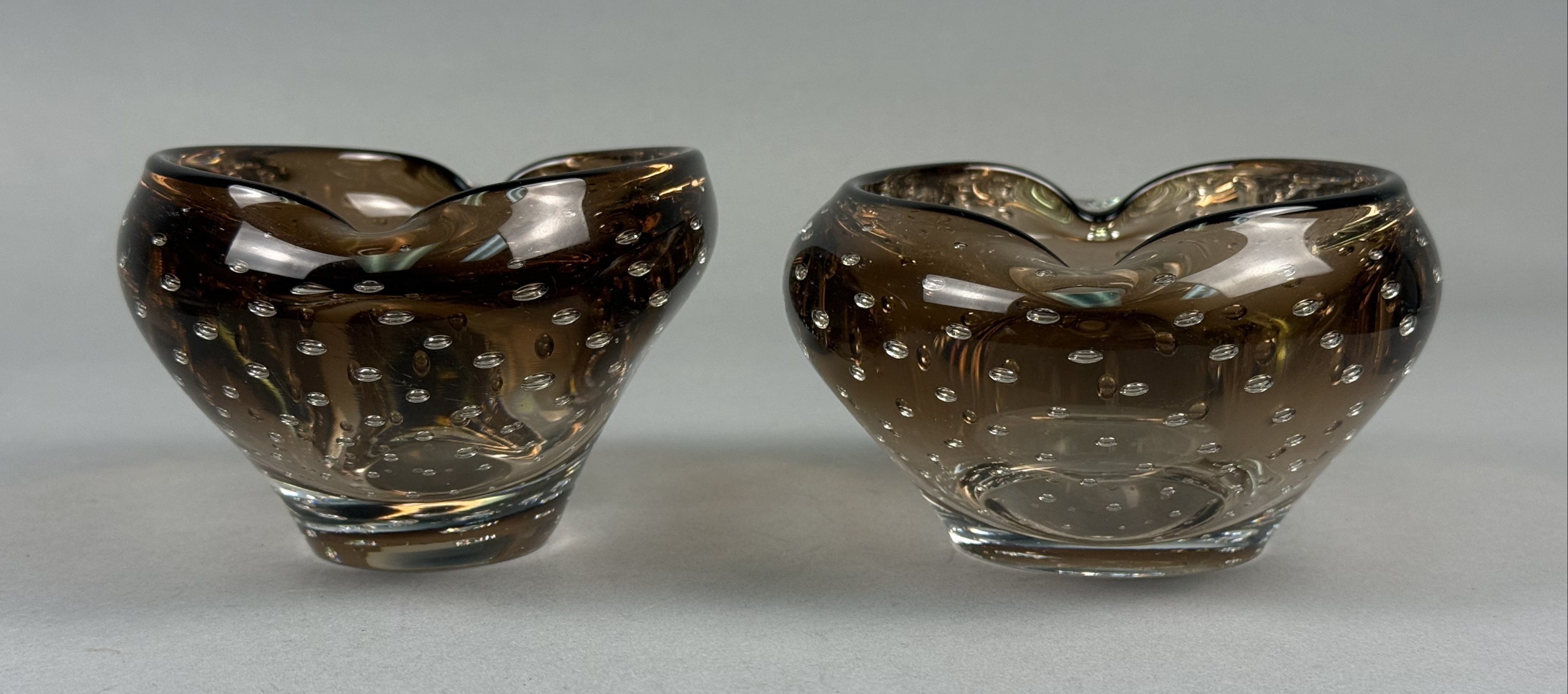 Murano Style Bullicante Art Glass Bowls