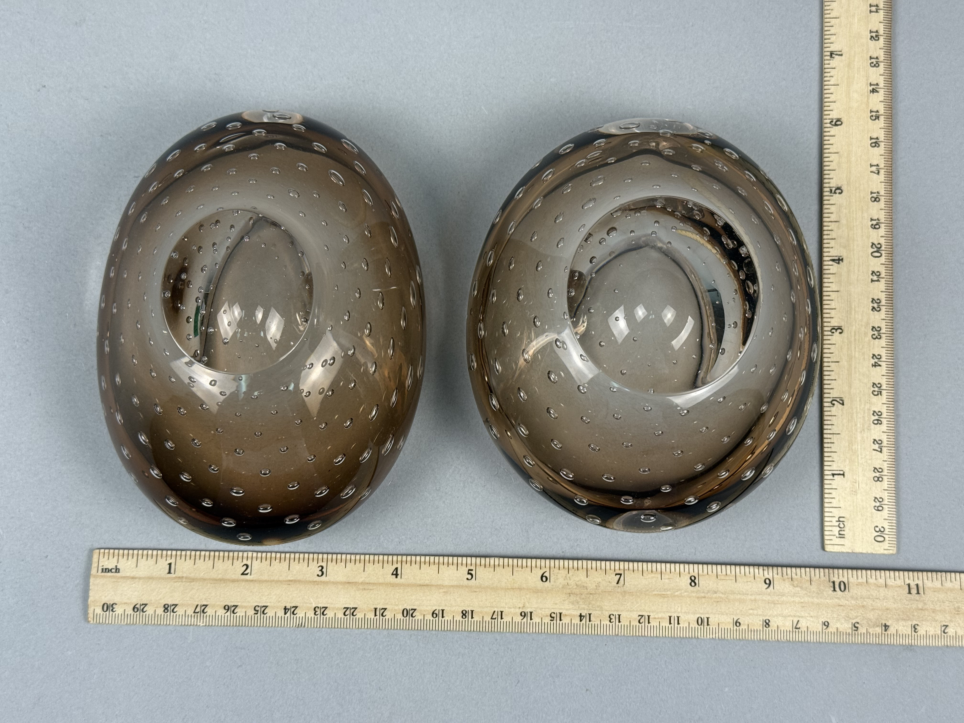 Murano Style Bullicante Art Glass Bowls