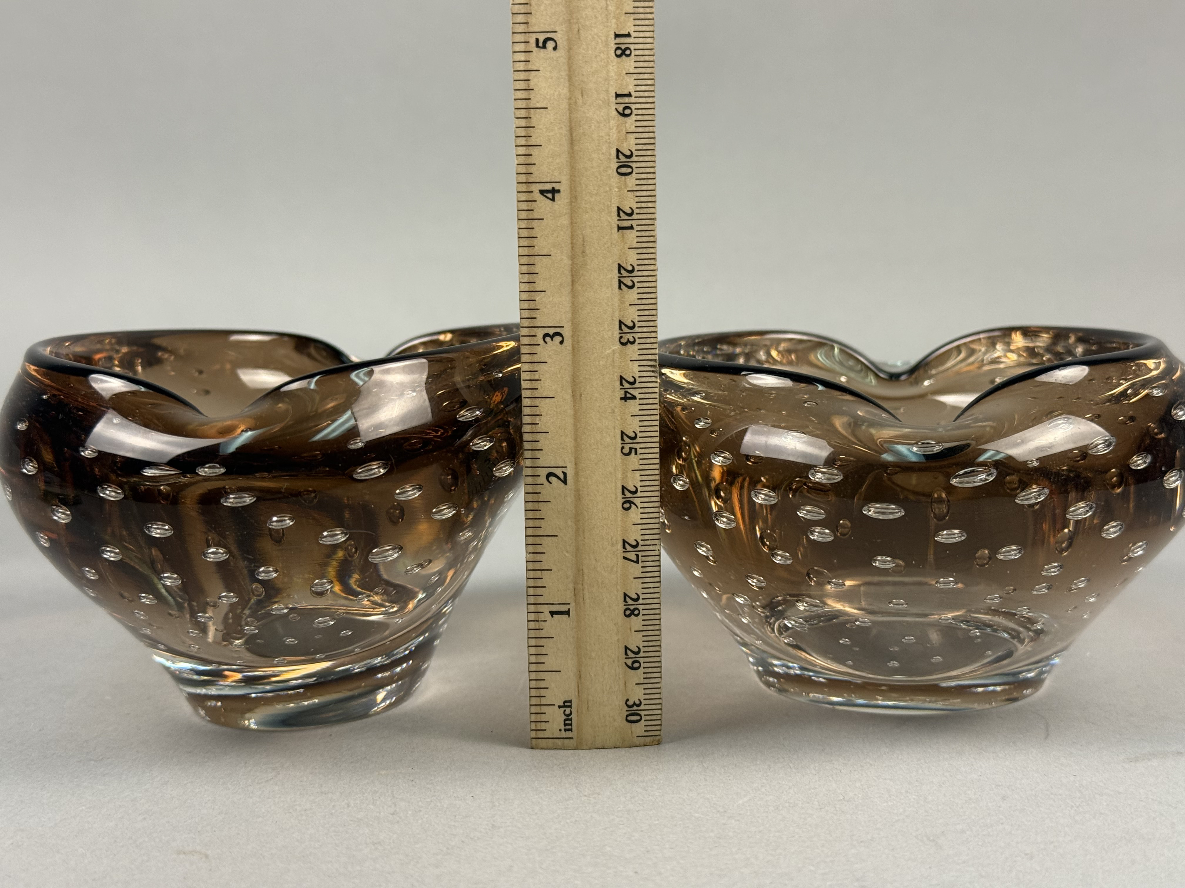 Murano Style Bullicante Art Glass Bowls