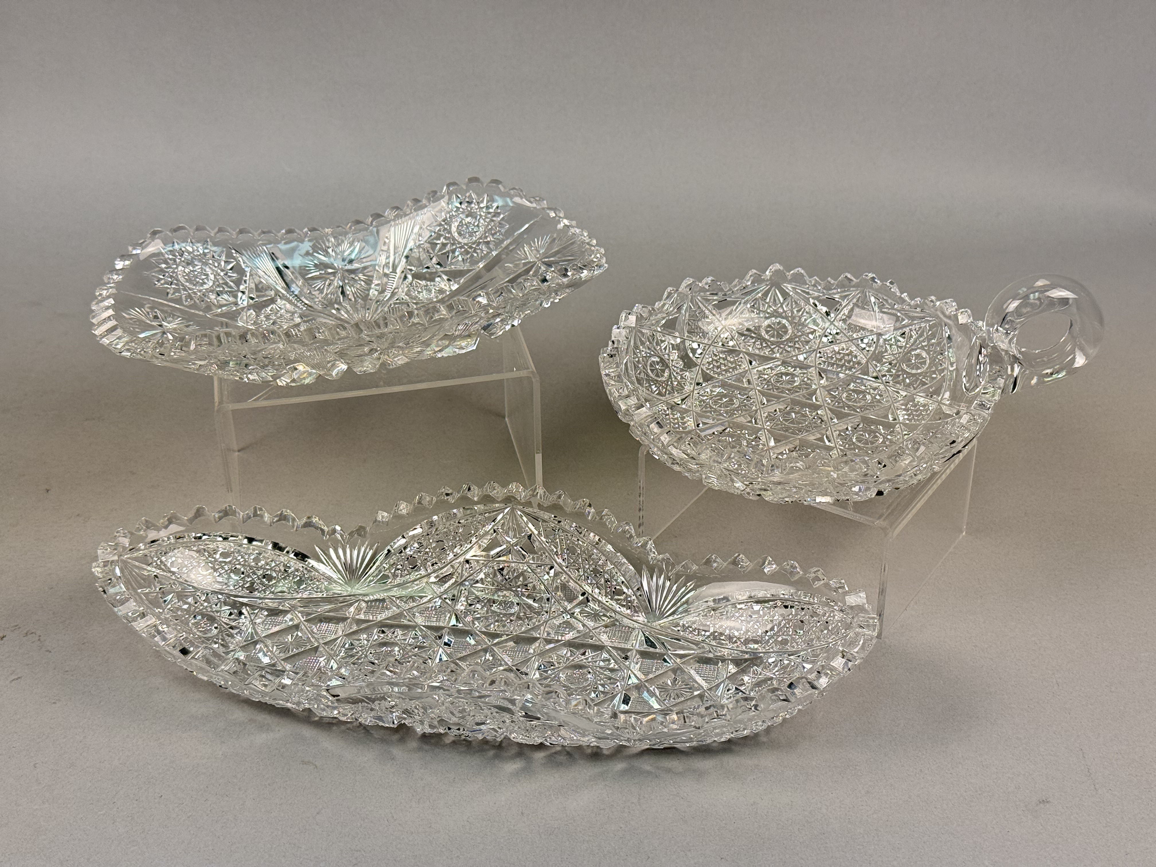 Brilliant Period Cut Glass Serving Dishes