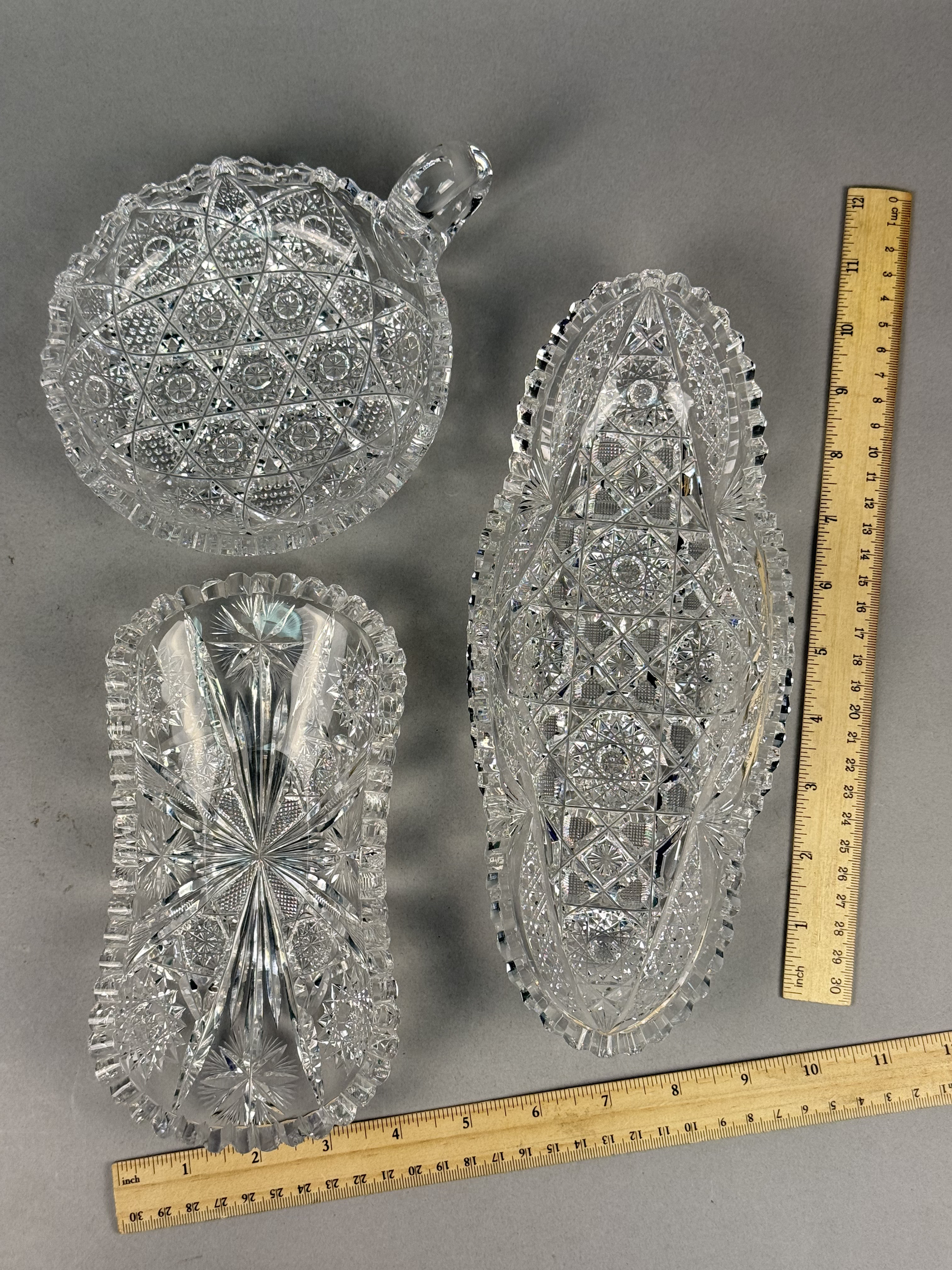 Brilliant Period Cut Glass Serving Dishes