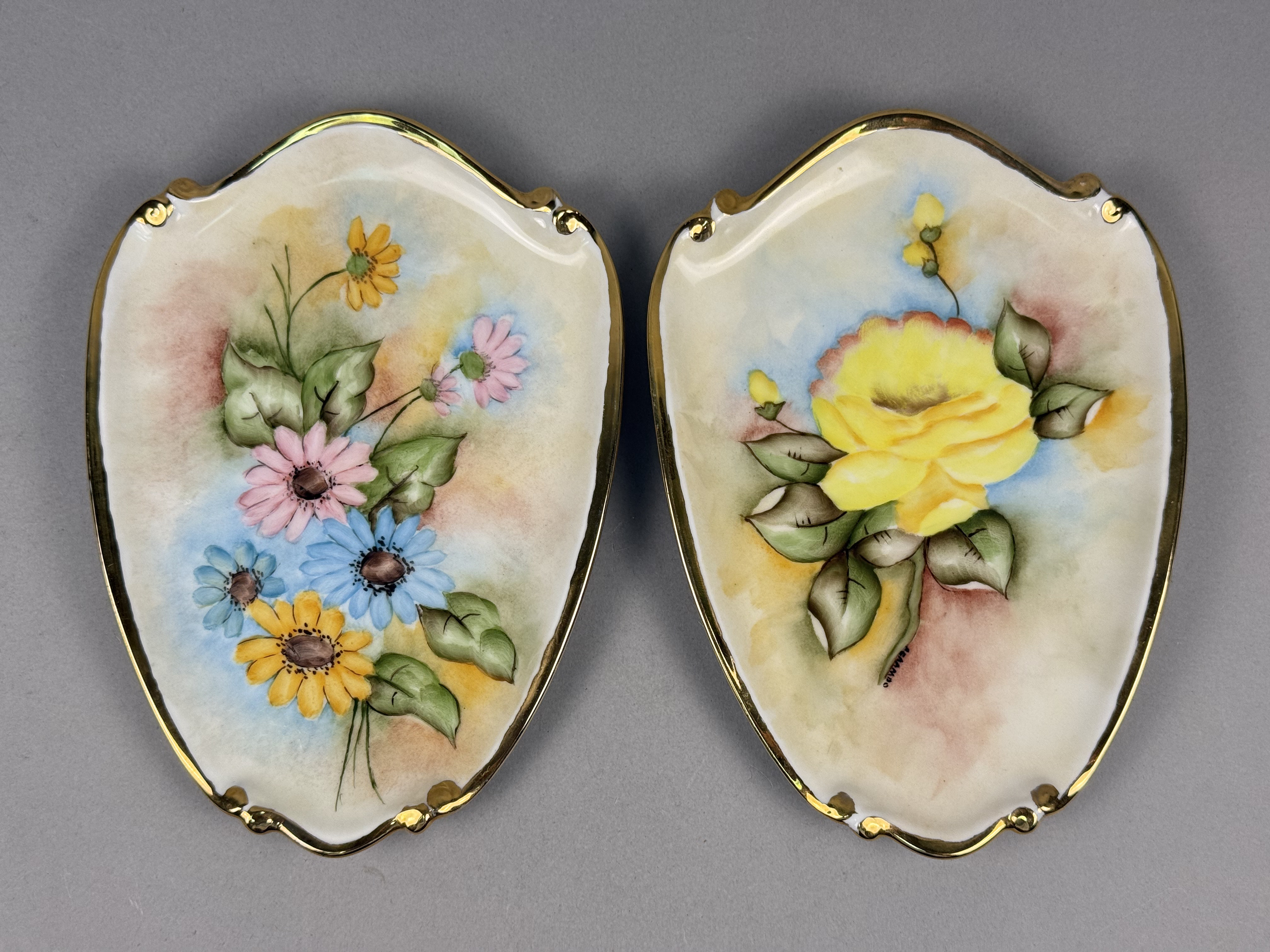 Hand-Painted Porcelain Wall Plaques A. Grambo