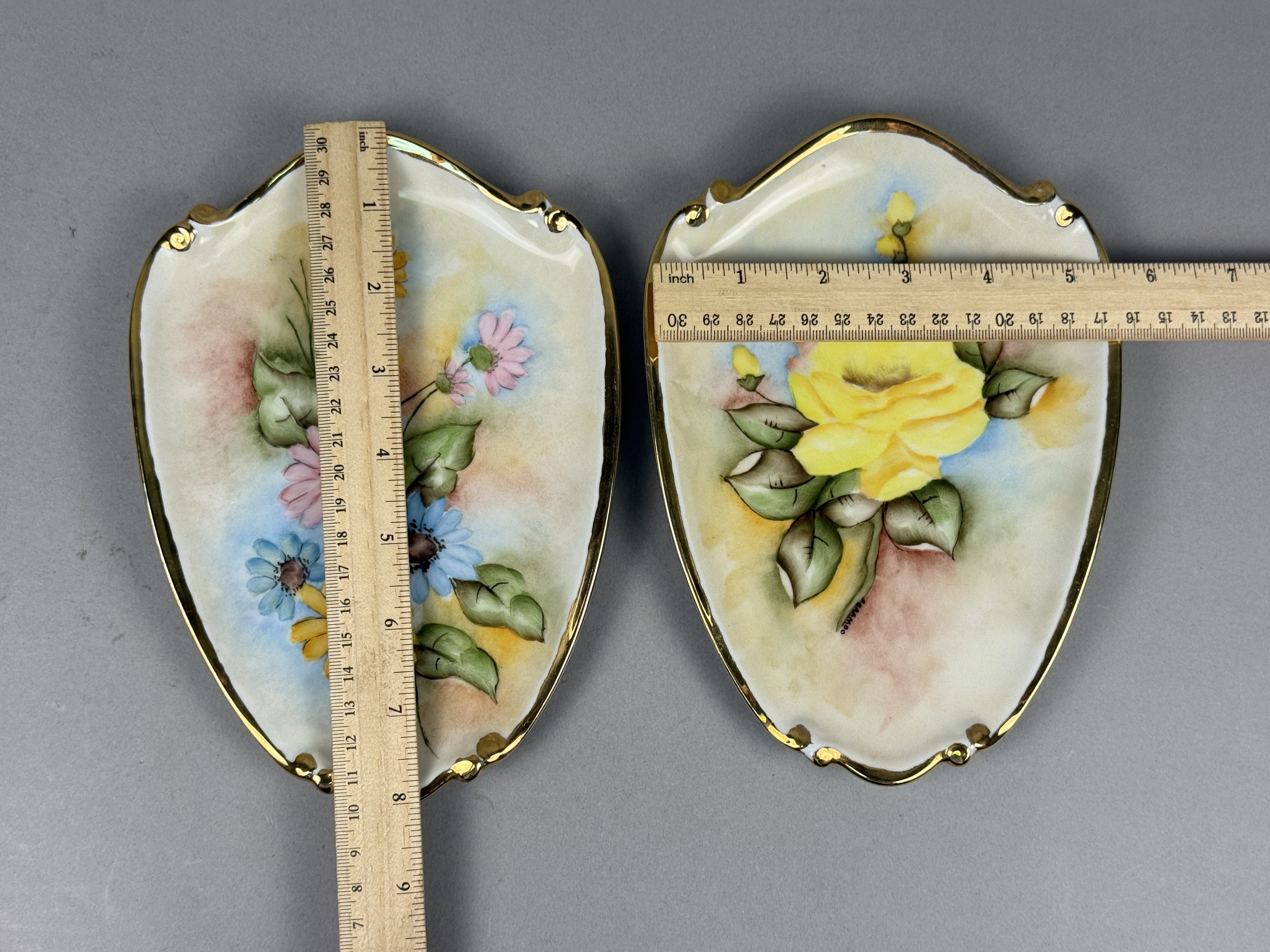 Hand-Painted Porcelain Wall Plaques A. Grambo