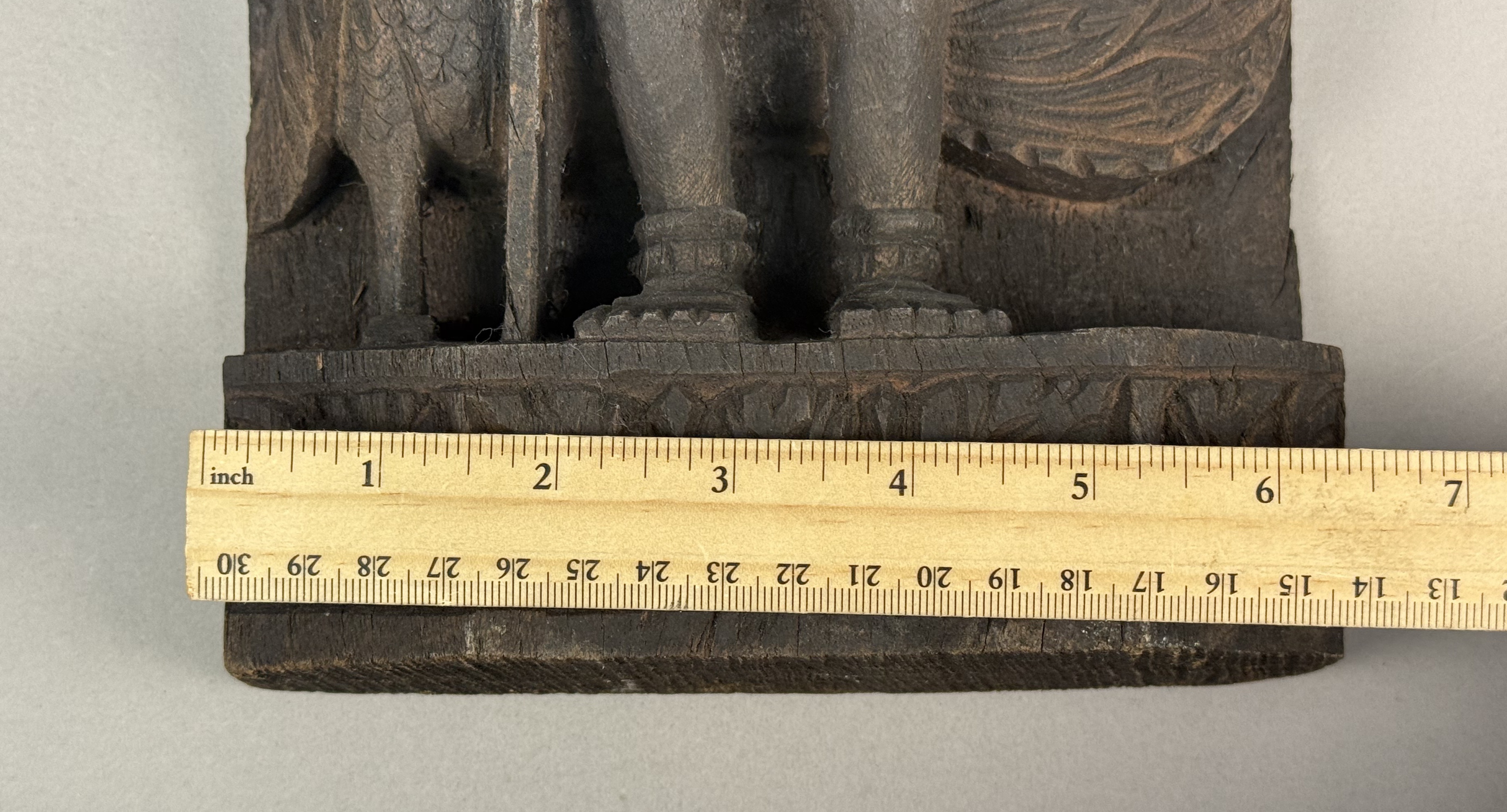 South Indian Carved Wood Relief Panel