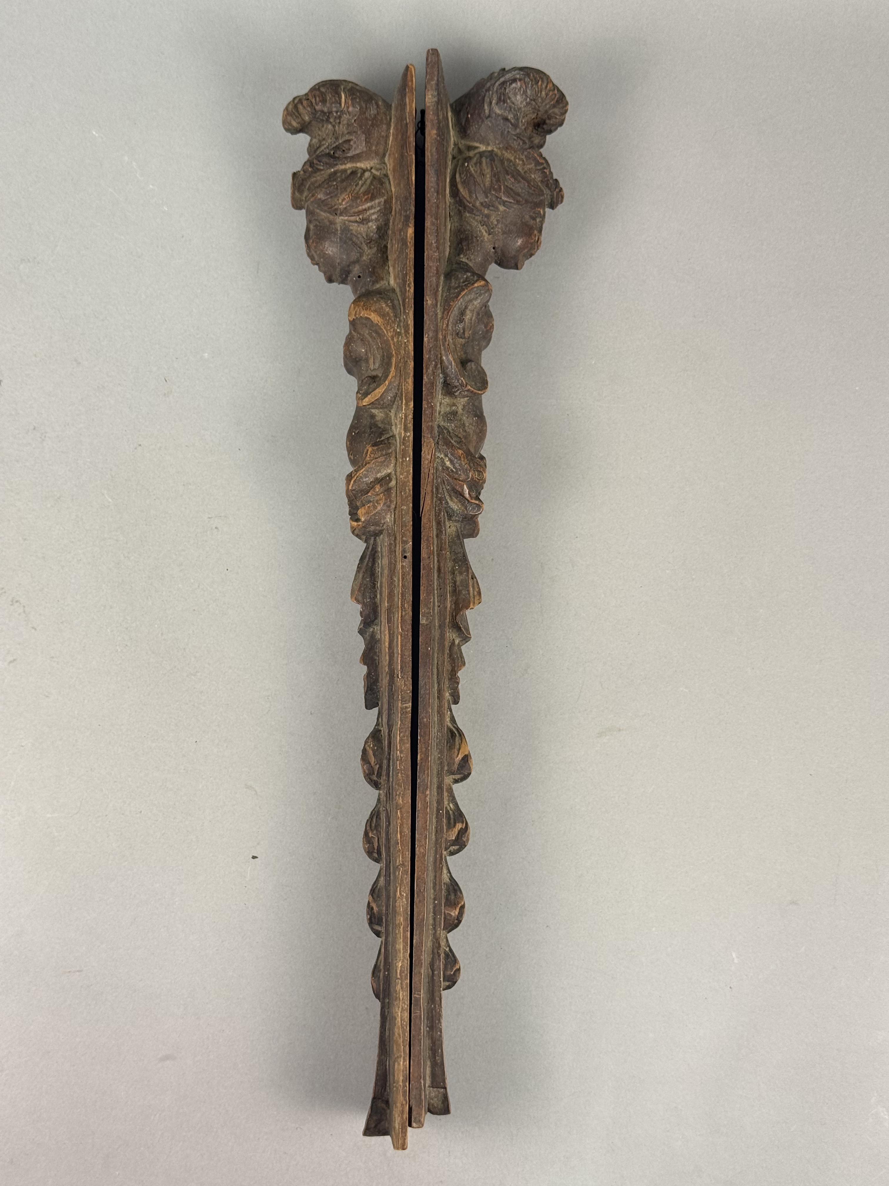 Carved Wood Figural Caryatid Terms