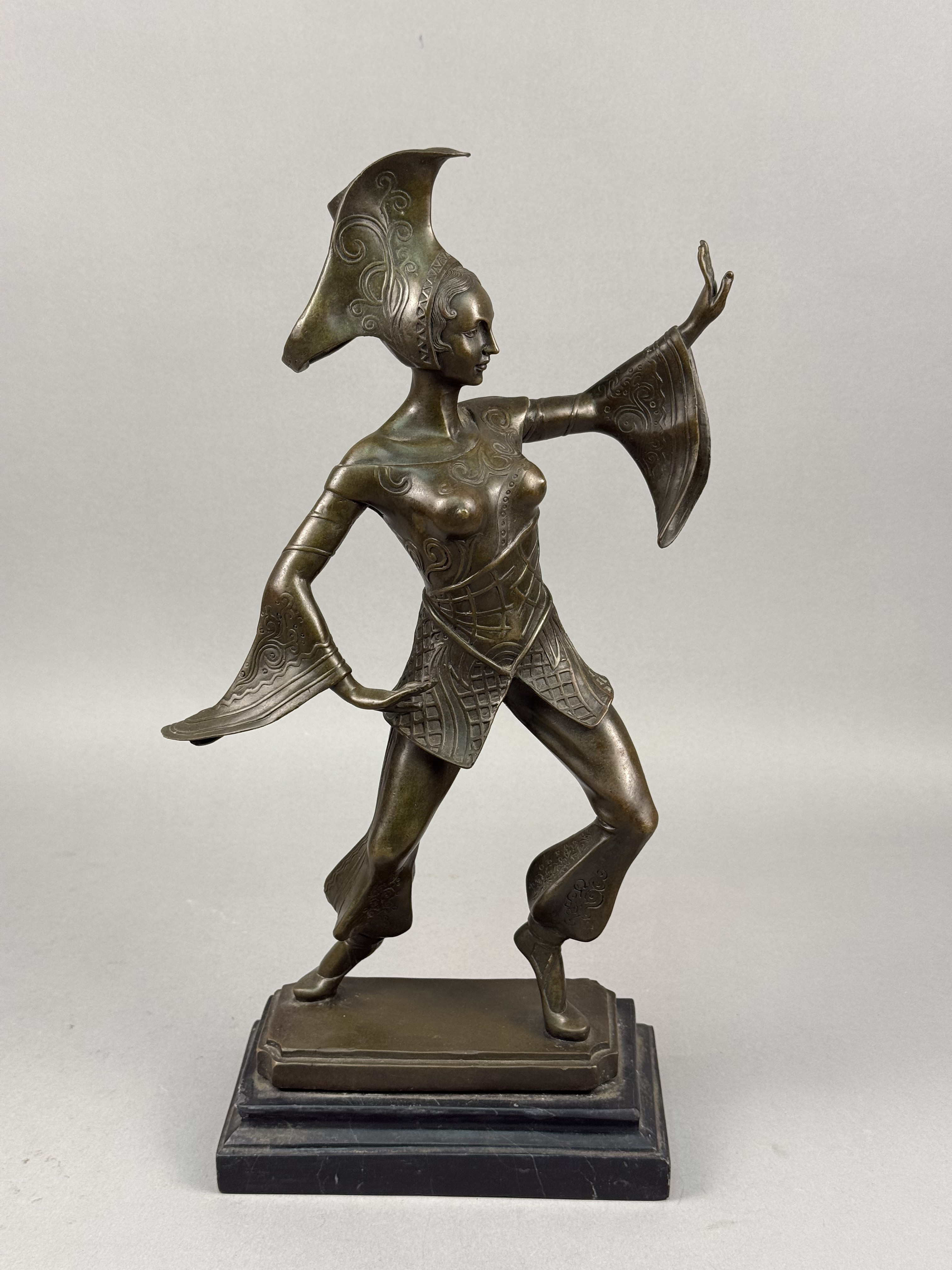 Art Deco Style Bronze Dancer Sculpture