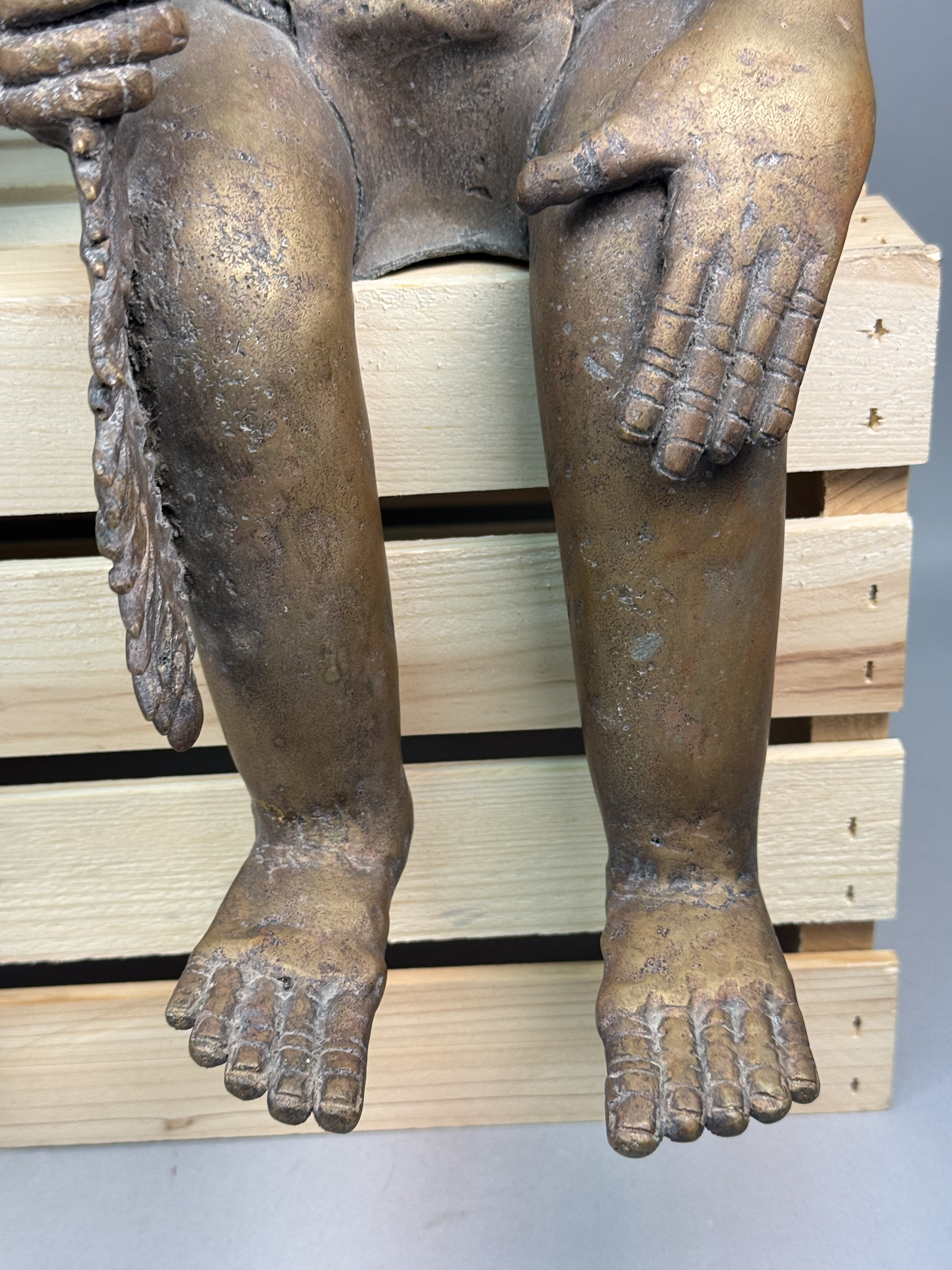 Large West African Cast Metal Seated Figures