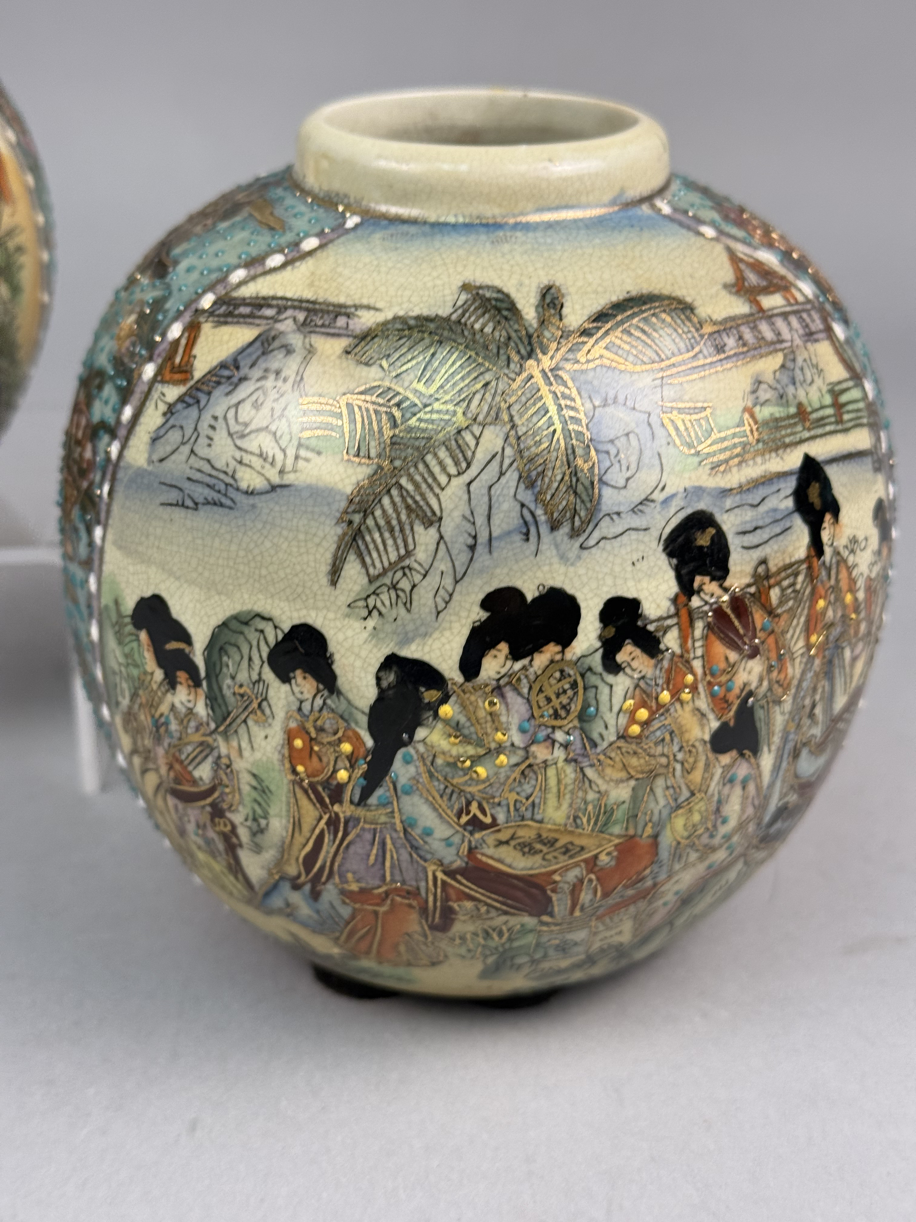 Graduated Japanese Satsuma Style Vases