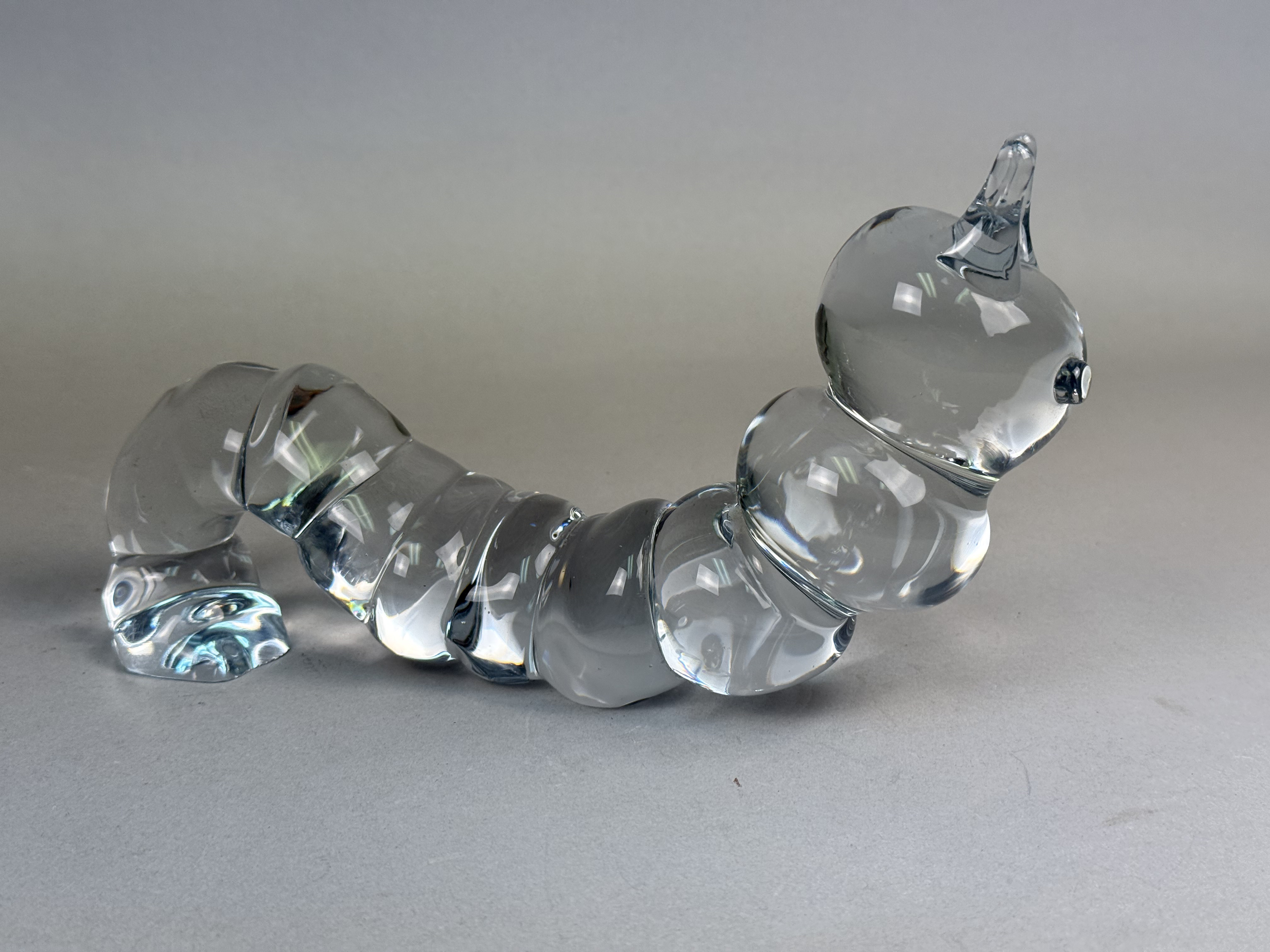 Signed Studio Glass Caterpillar Figurine