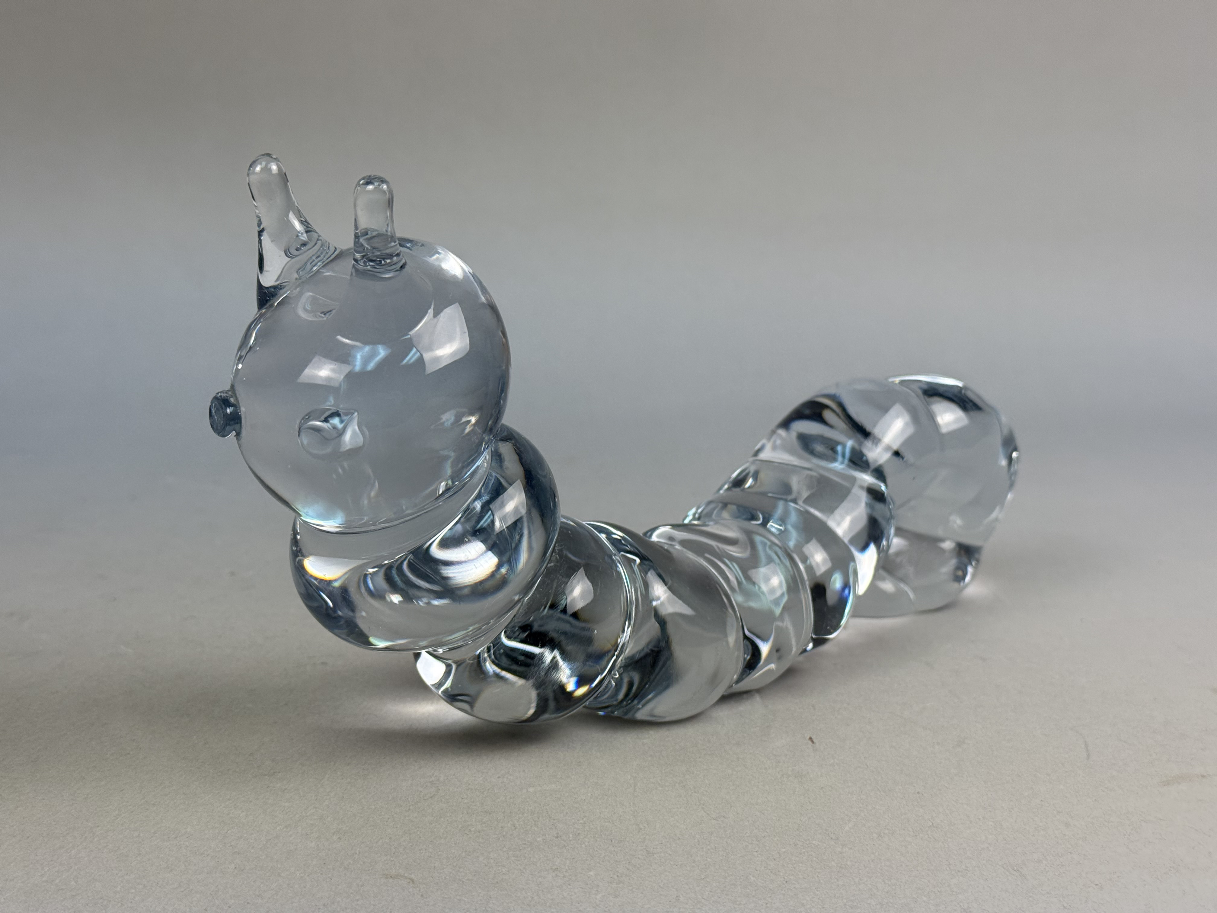Signed Studio Glass Caterpillar Figurine
