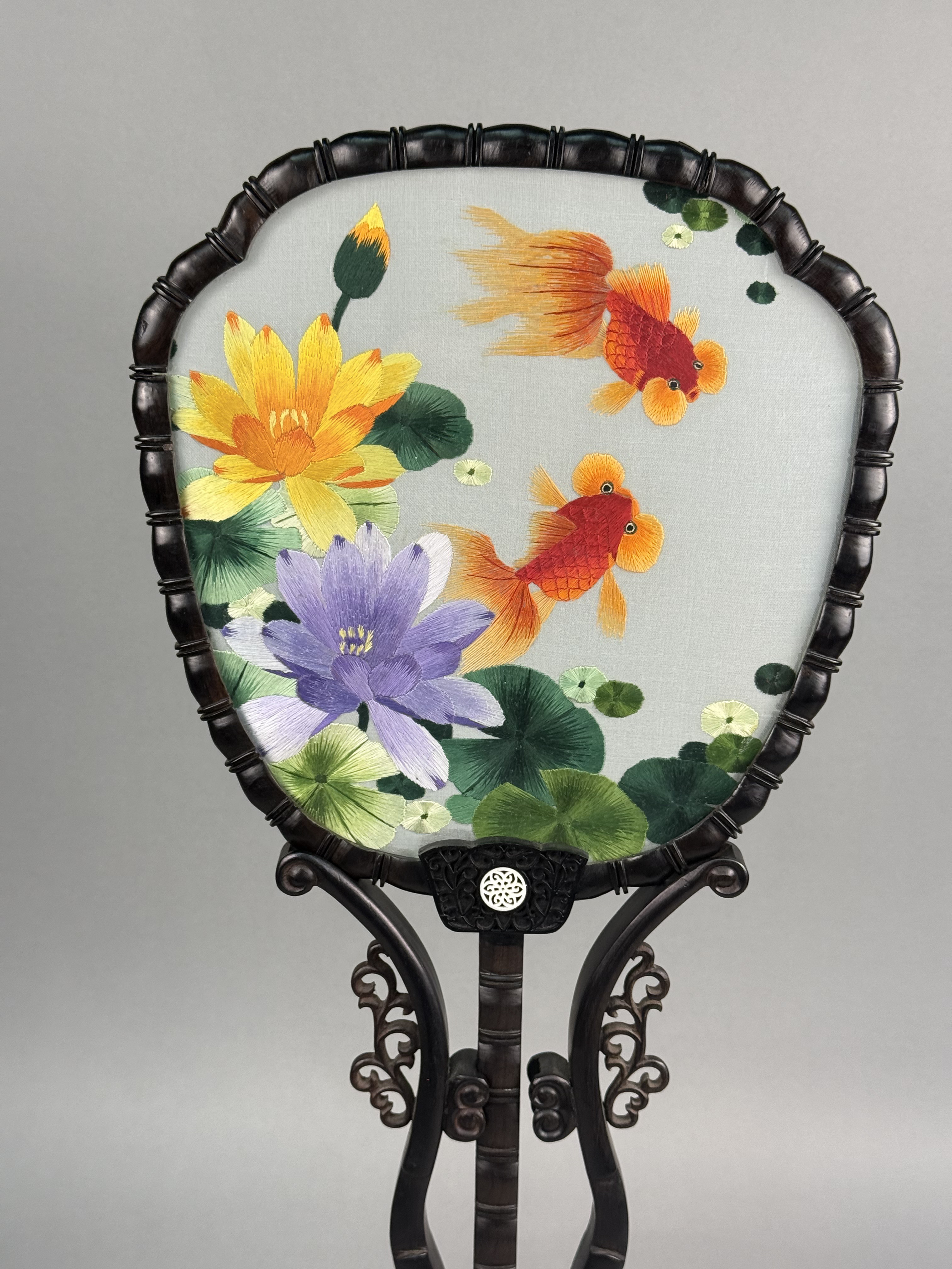 Chinese Suzhou Double-Sided Silk Table Fan
