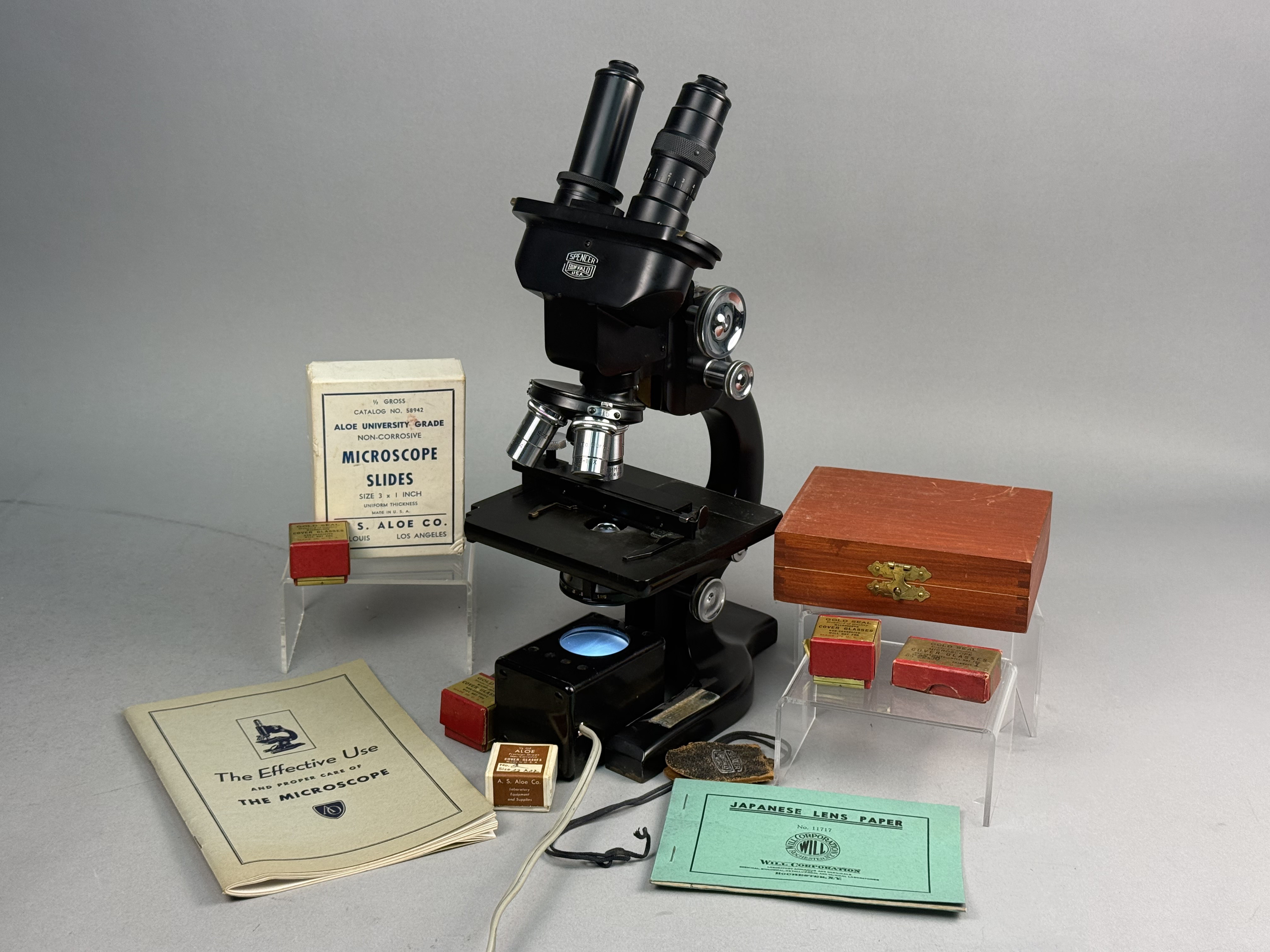 Spencer Buffalo Binocular Microscope Set