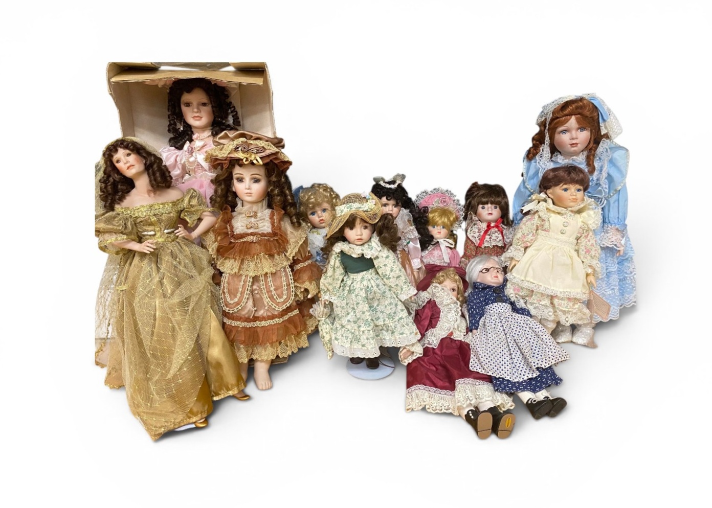 12 Porcelain Collector Dolls