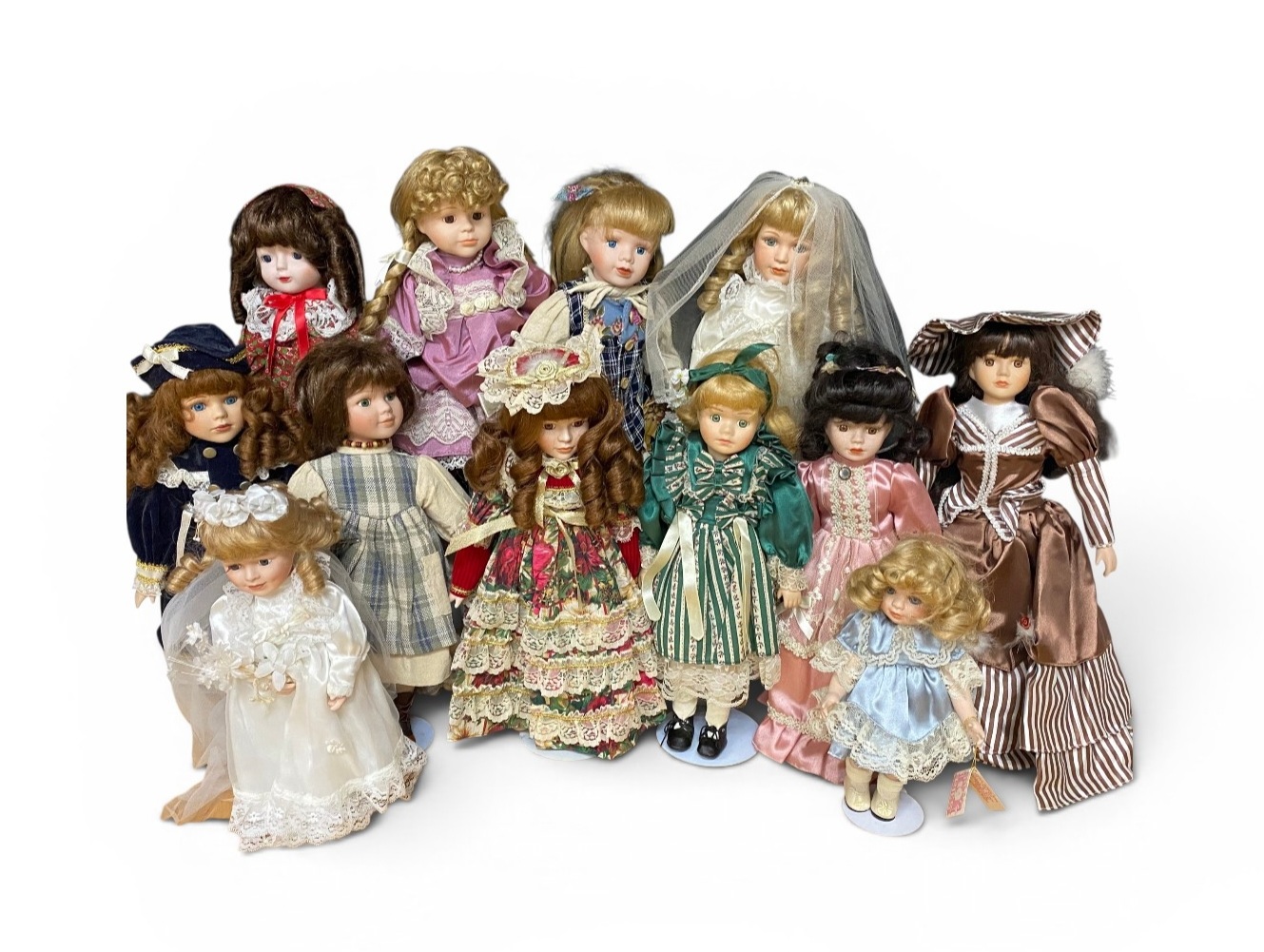 12 Contemporary Collectible Porcelain Dolls