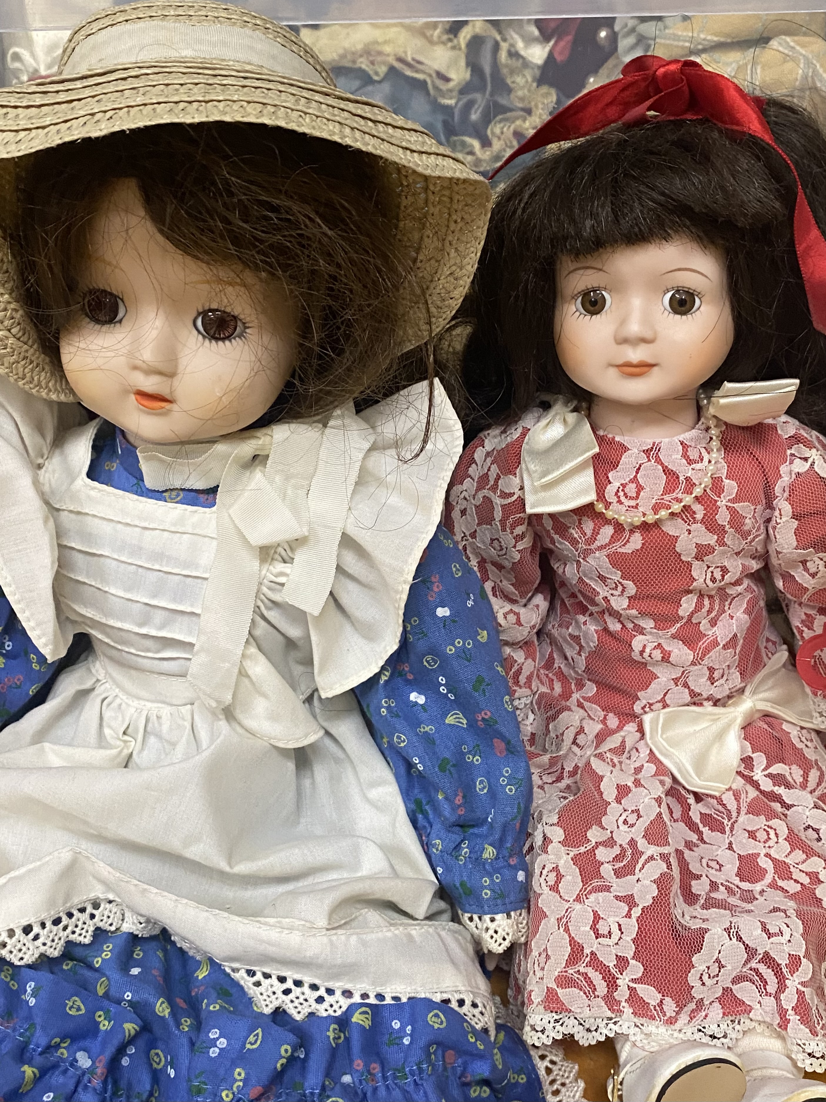 9 Contemporary Porcelain Collectible Dolls