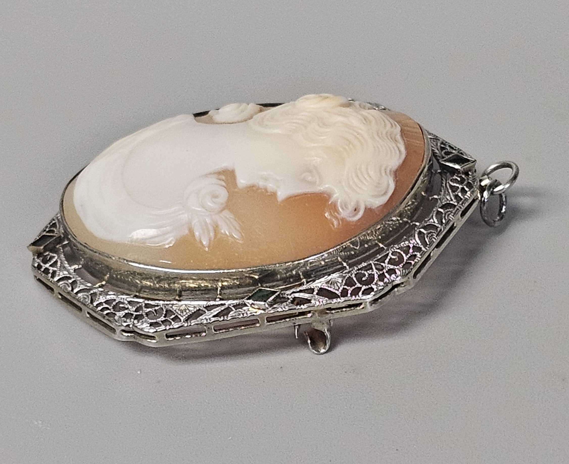 Art Deco 14K Carved Shell Cameo 11.2 Grams
