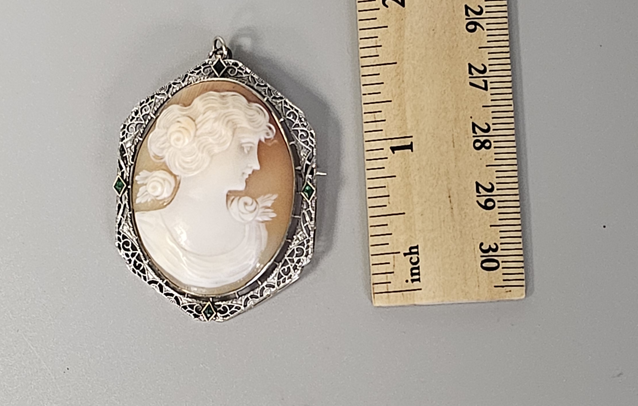 Art Deco 14K Carved Shell Cameo 11.2 Grams